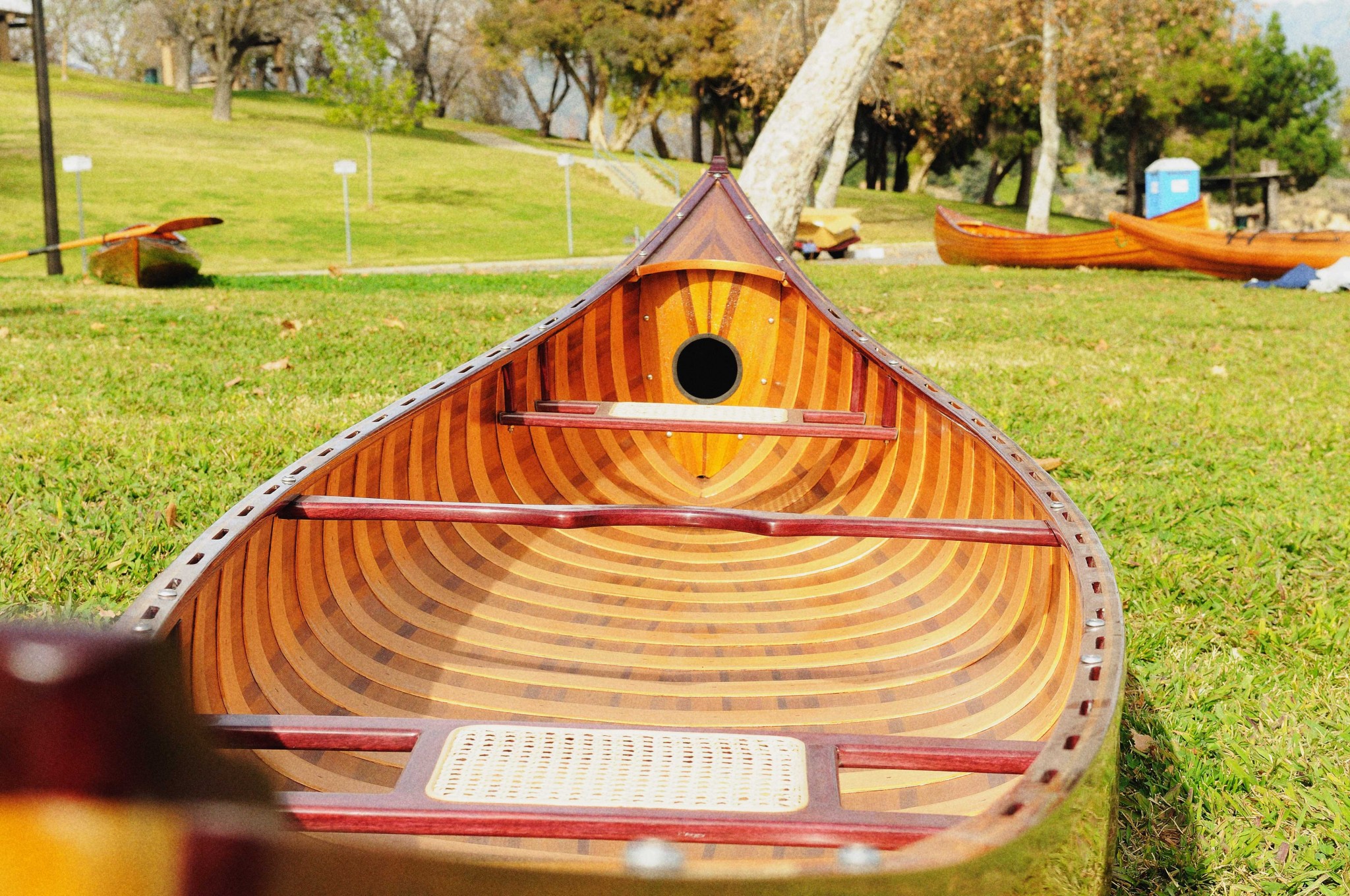 31.5" x 187.5" x 24" Wooden Canoe with Ribs