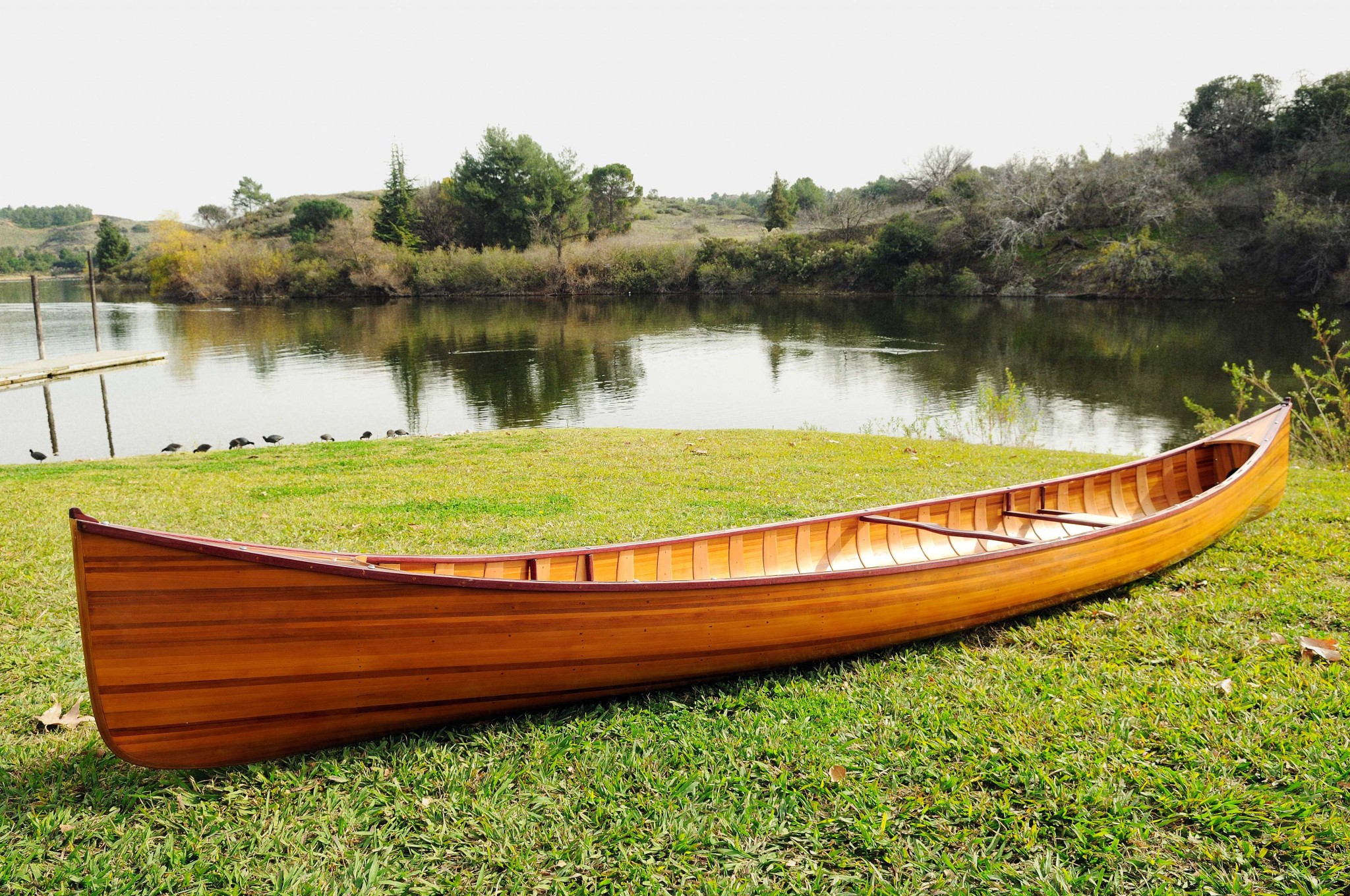 31.5" x 187.5" x 24" Wooden Canoe with Ribs