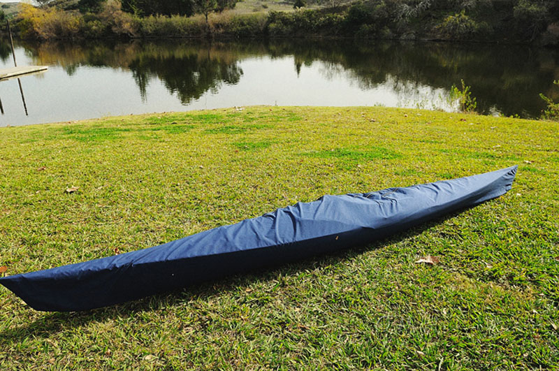 24" x 177" x 13.5" White & Purple RibbonWooden Kayak