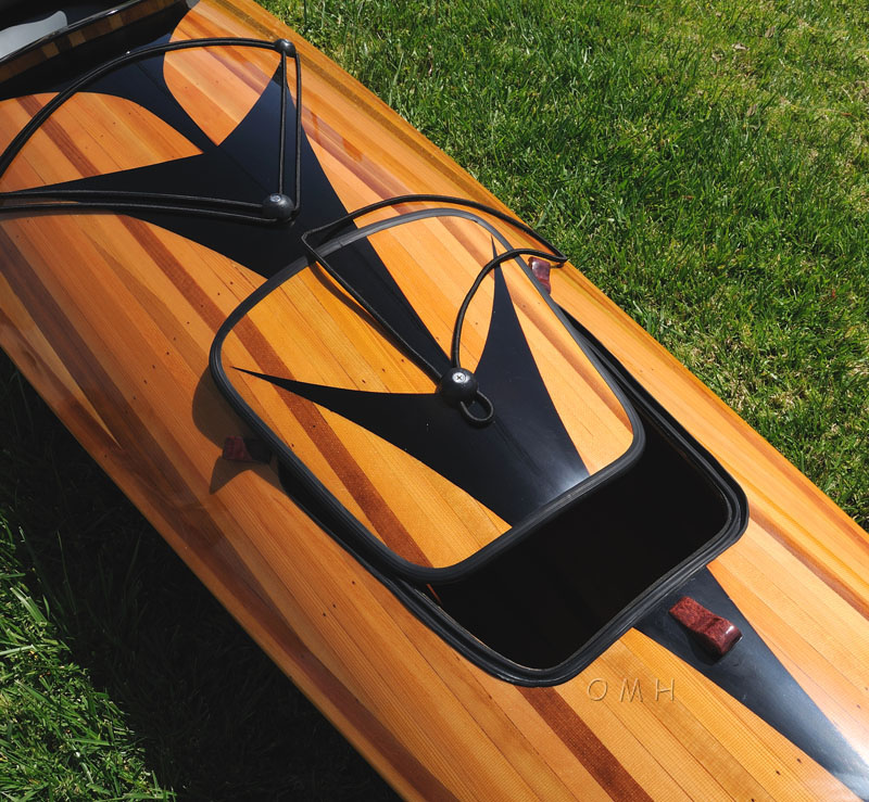 23" x 206" x 13" Wooden Kayak with Arrows Design