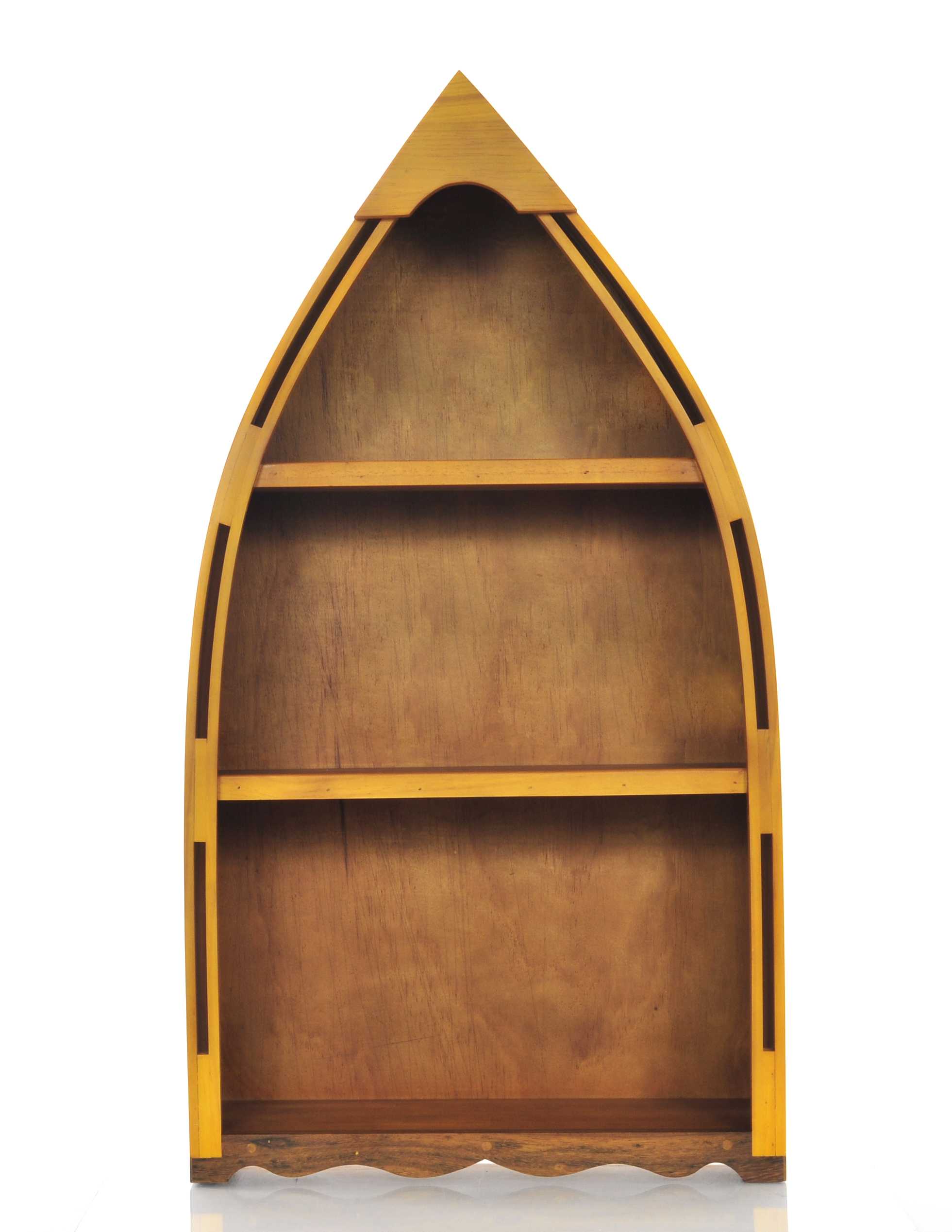 7" x 18.5" x 34.3" Wooden Canoe Book Shelf Small