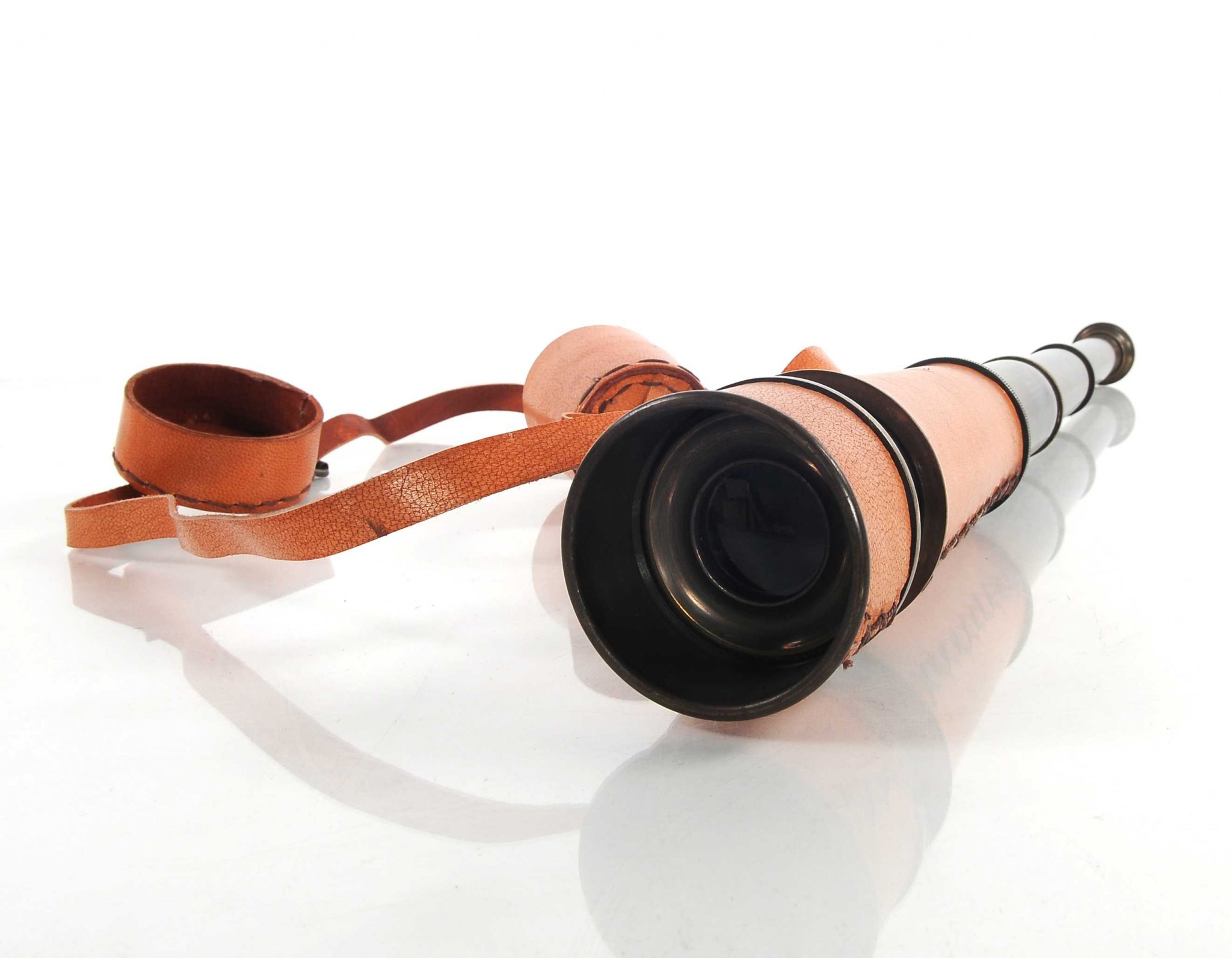 Rustic Brass and Leather Handheld Telescope