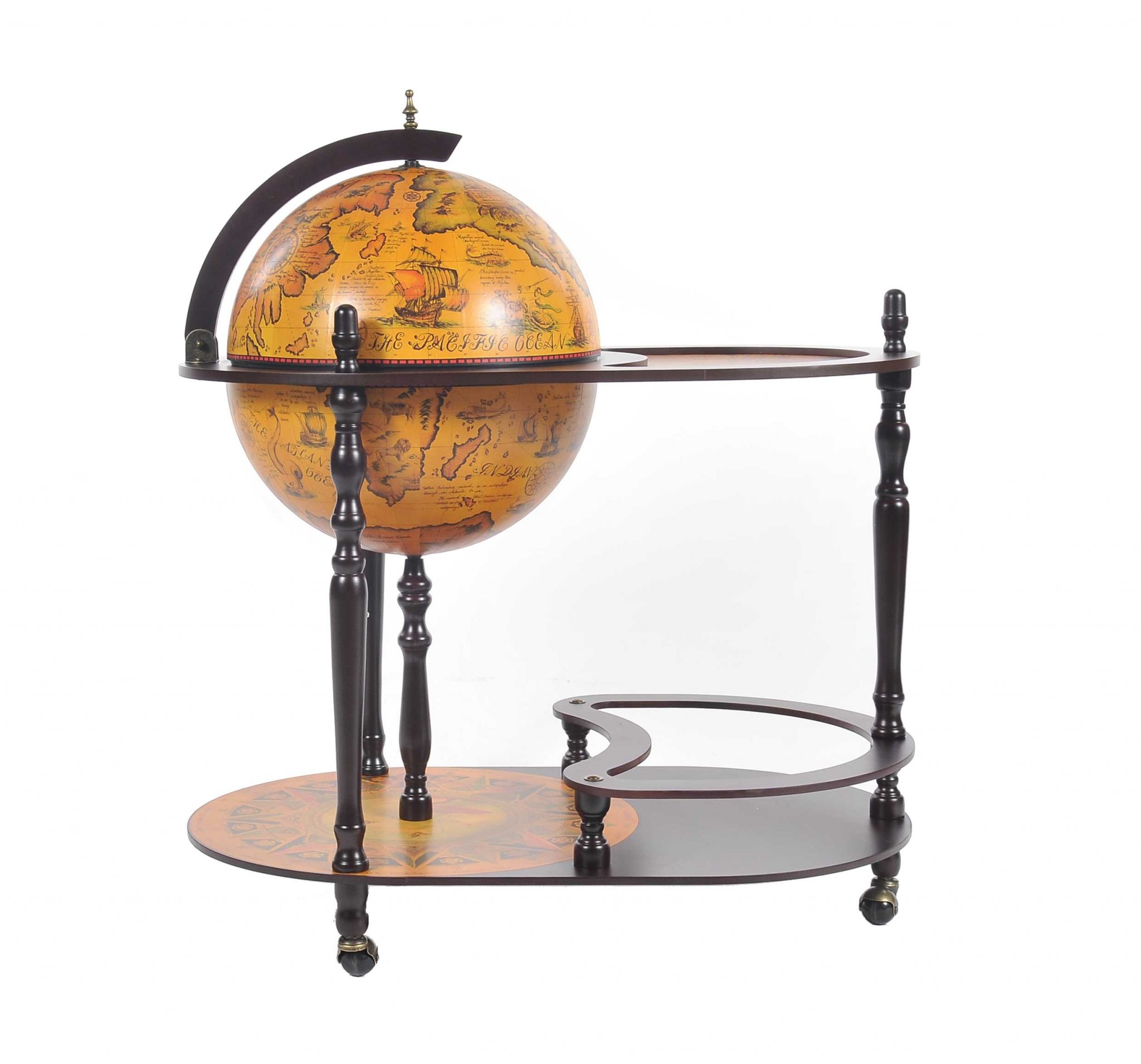 20" x 32" x 36" Red, Globe Drink Trolley