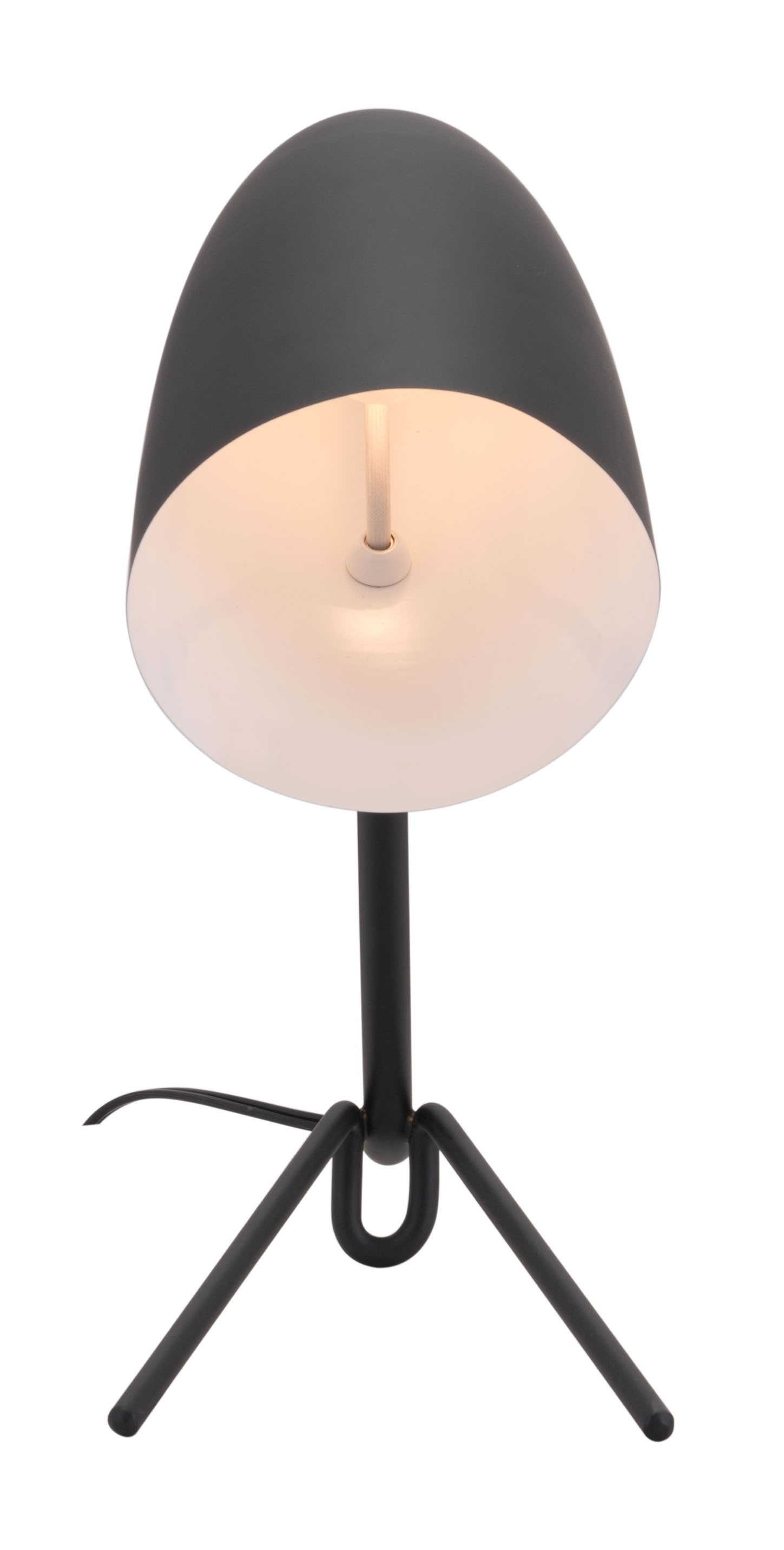 15.4" x 6.7" x 15" Matte Black, Steel, Table Lamp