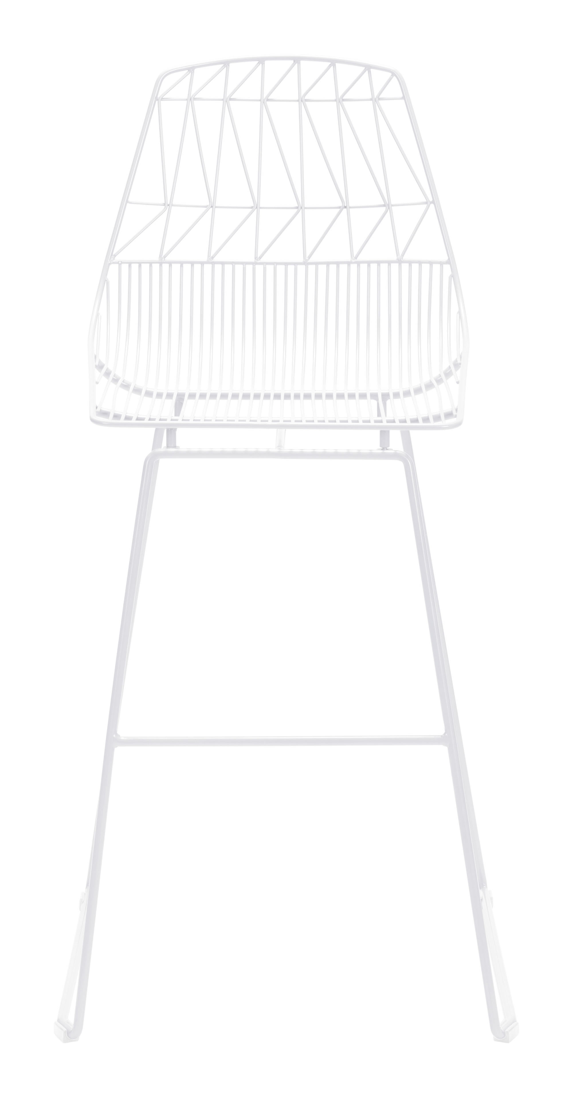 22" x 22" x 43.5" White, Steel, Bar Chair - Set of 2