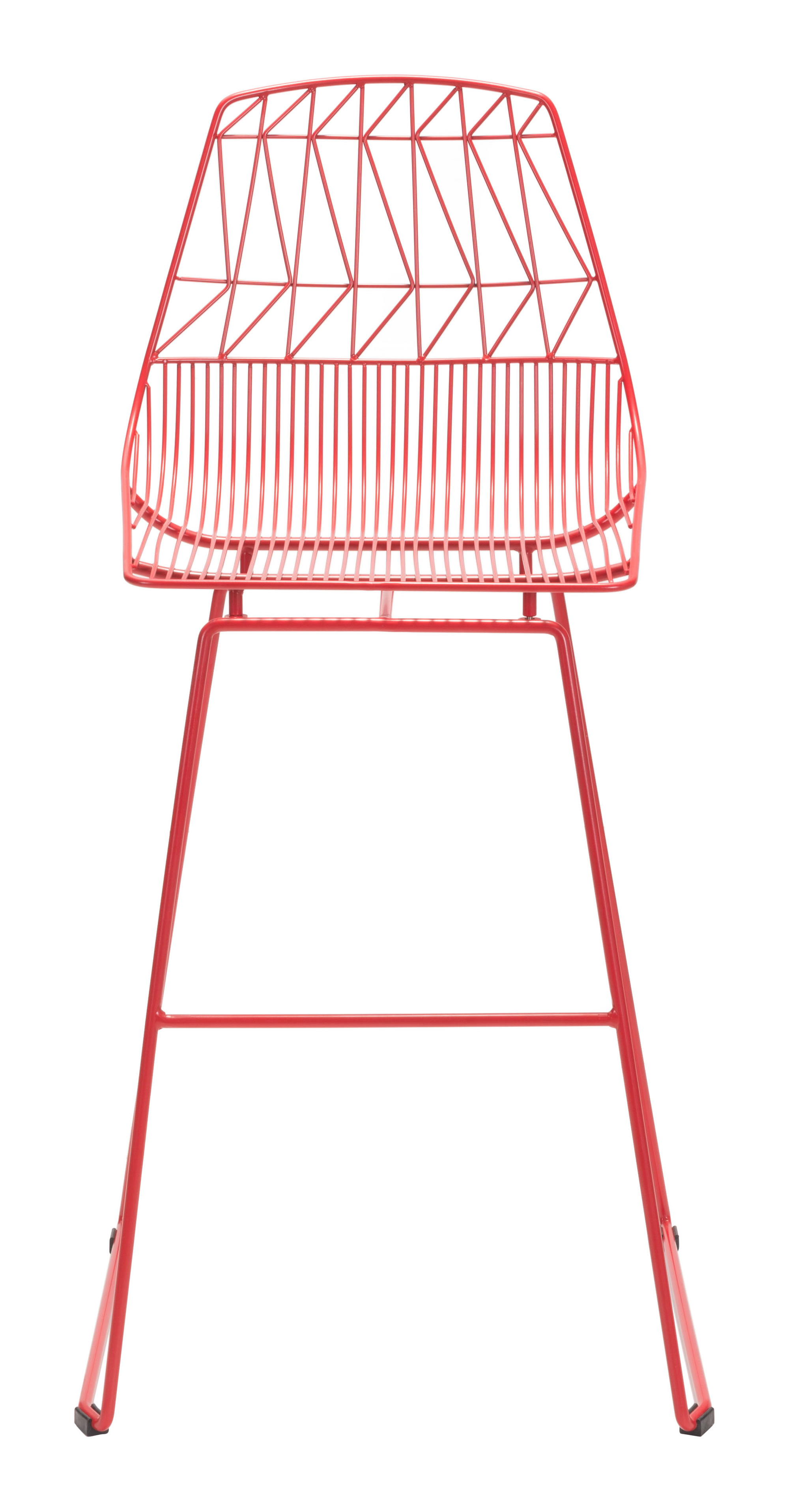 22" x 22" x 43.5" Red, Steel, Bar Chair - Set of 2