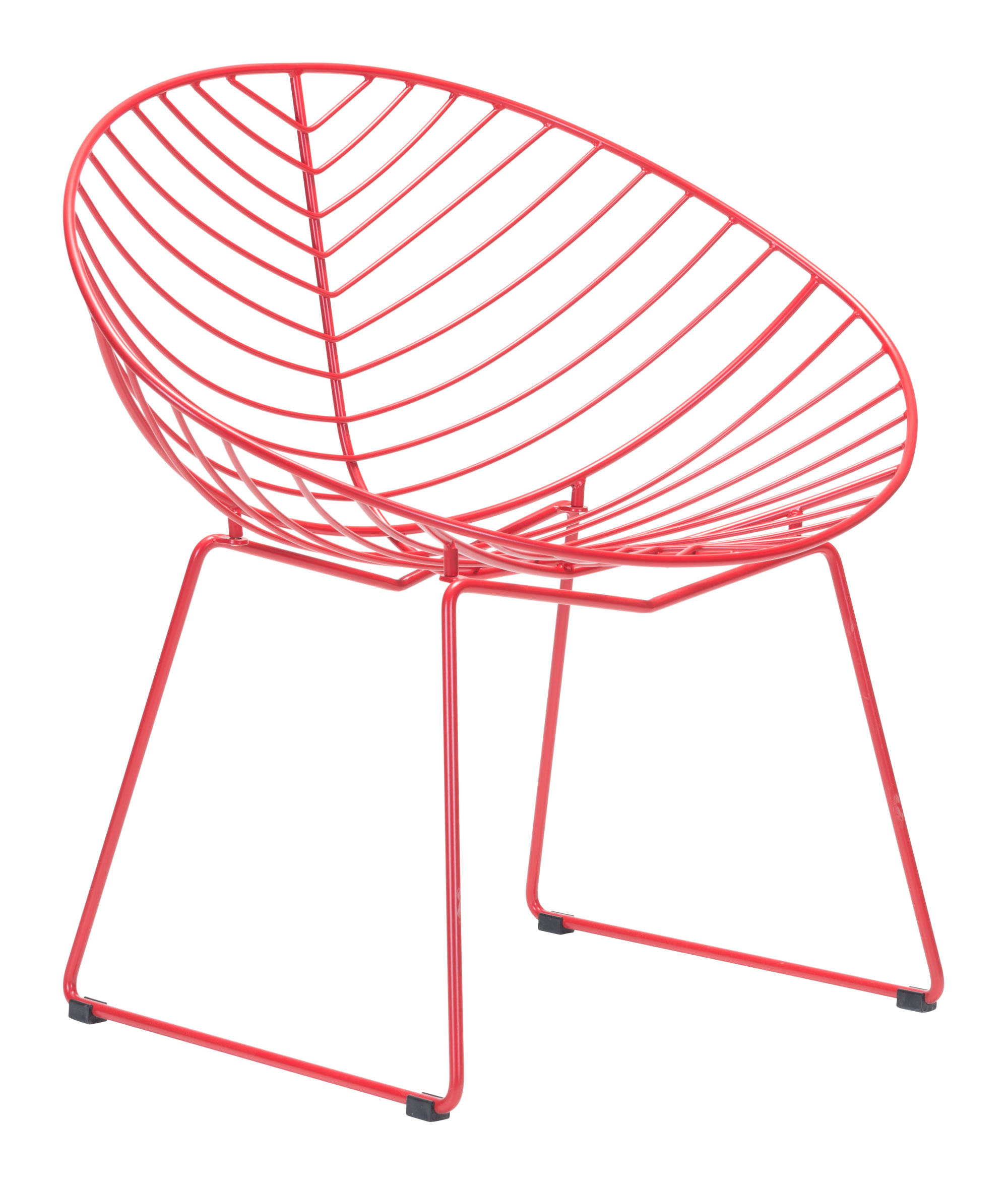33.9" x 22.4" x 32.1" Red, Steel, Outdoor Lounge Chair - Set of 2