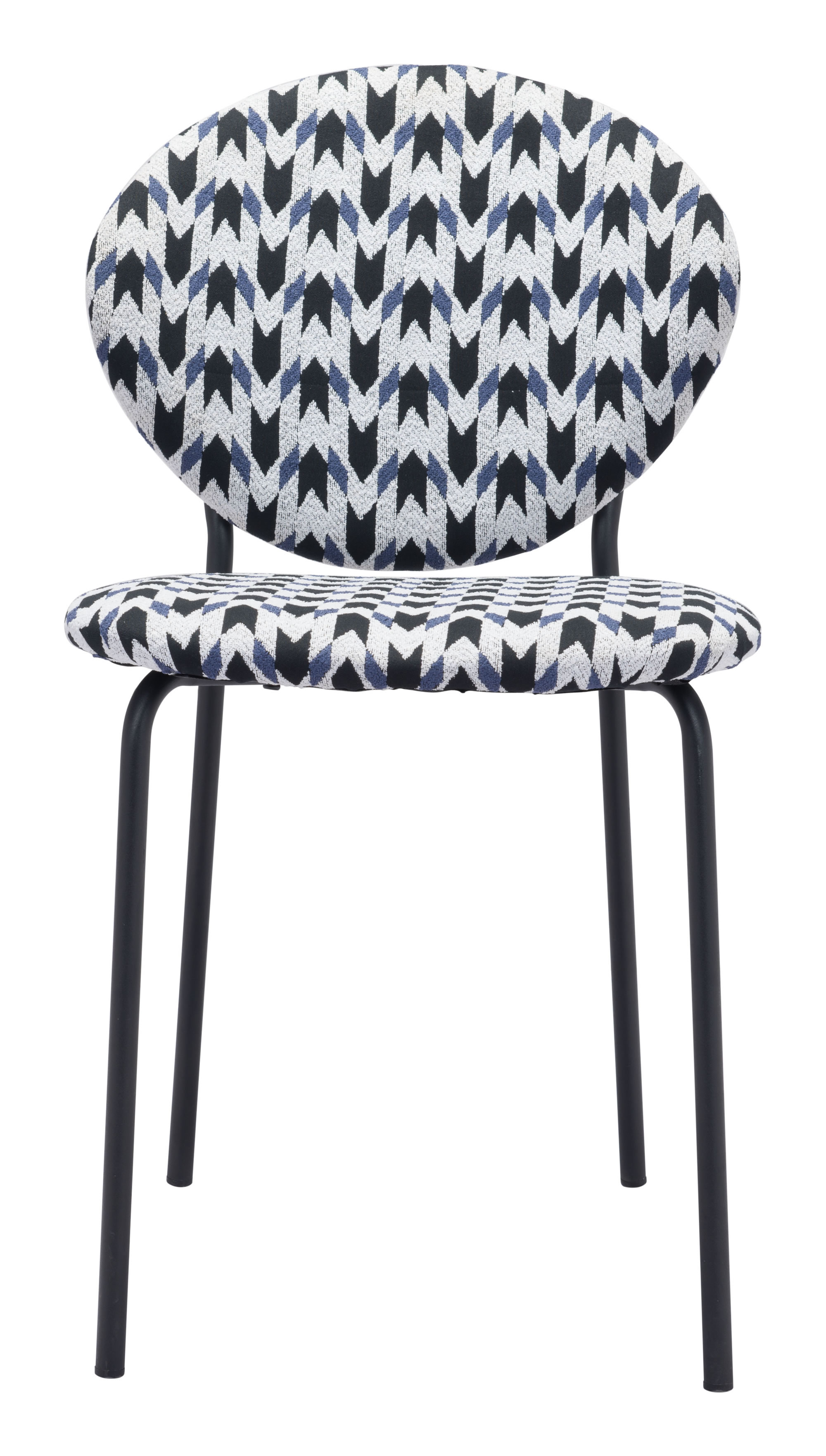 18.1" x 23.6" x 32.3" Multicolor, Black, Steel & Plywood, Chair - Set of 2