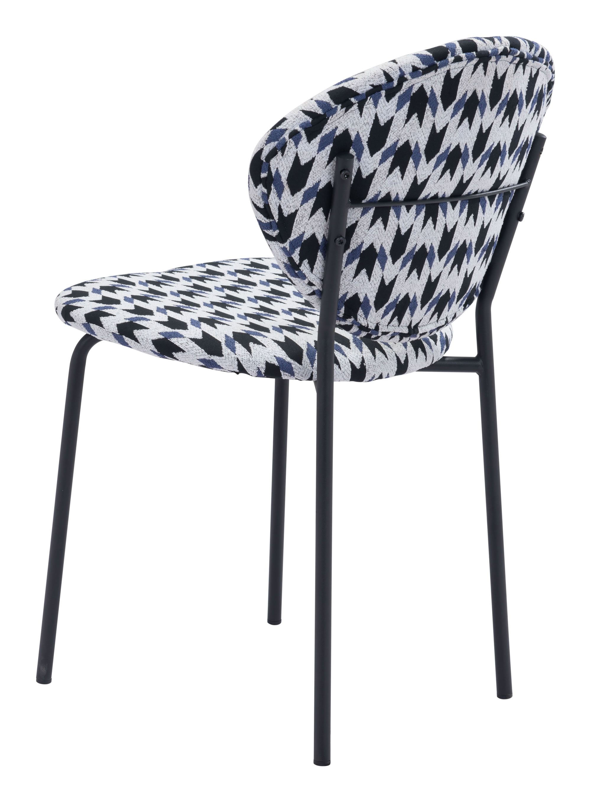 18.1" x 23.6" x 32.3" Multicolor, Black, Steel & Plywood, Chair - Set of 2