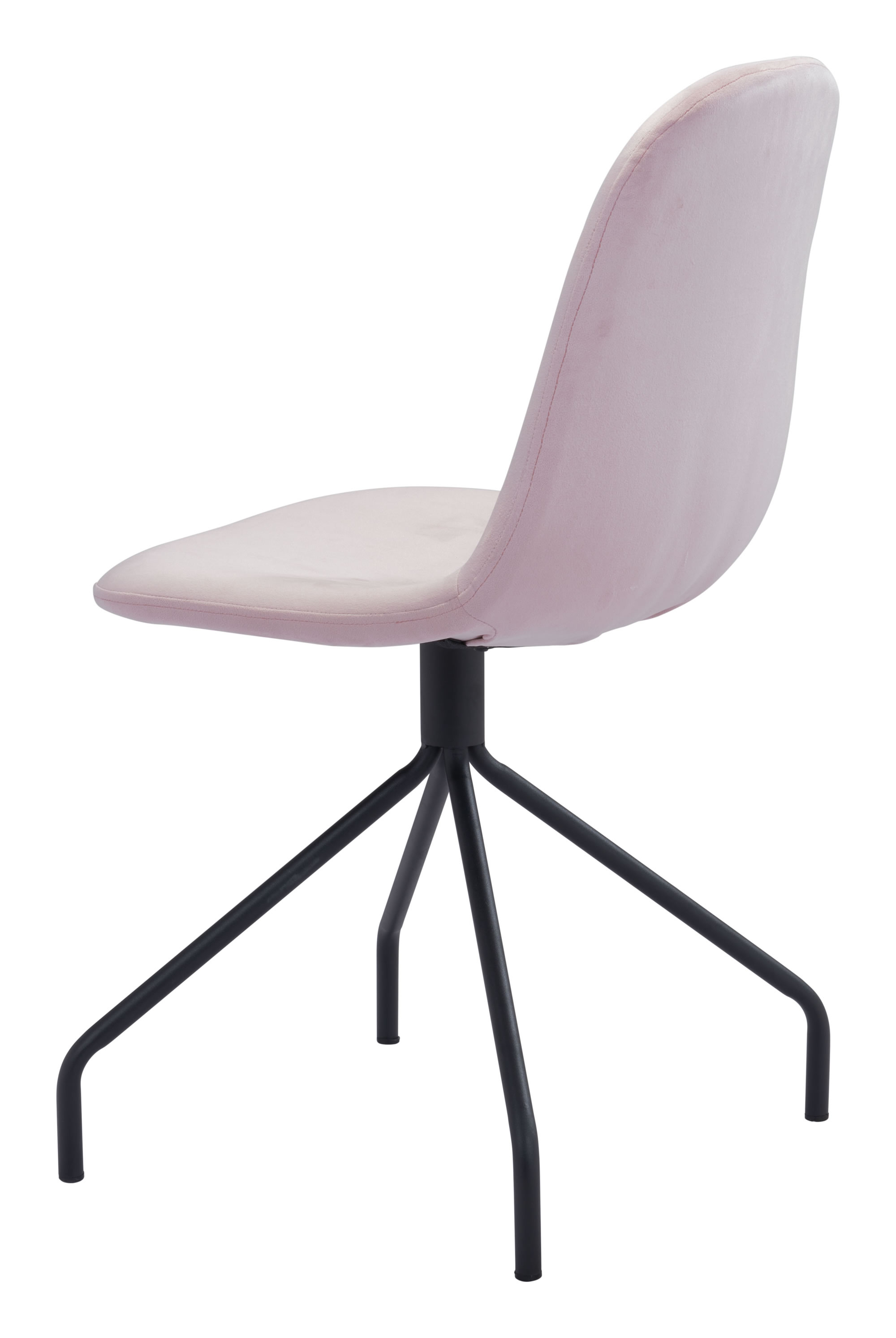 17.7" x 20.9" x 33.9" Pink, Velvet, Steel & Plywood, Chair - Set of 2