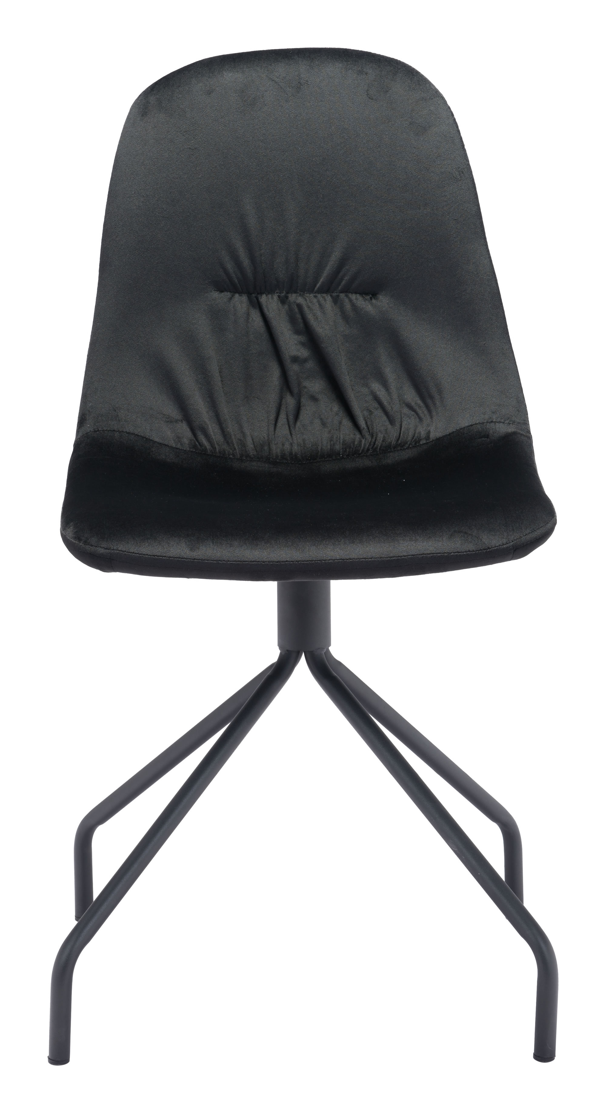 17.7" x 20.9" x 33.9" Black, Velvet, Steel & Plywood, Chair - Set of 2