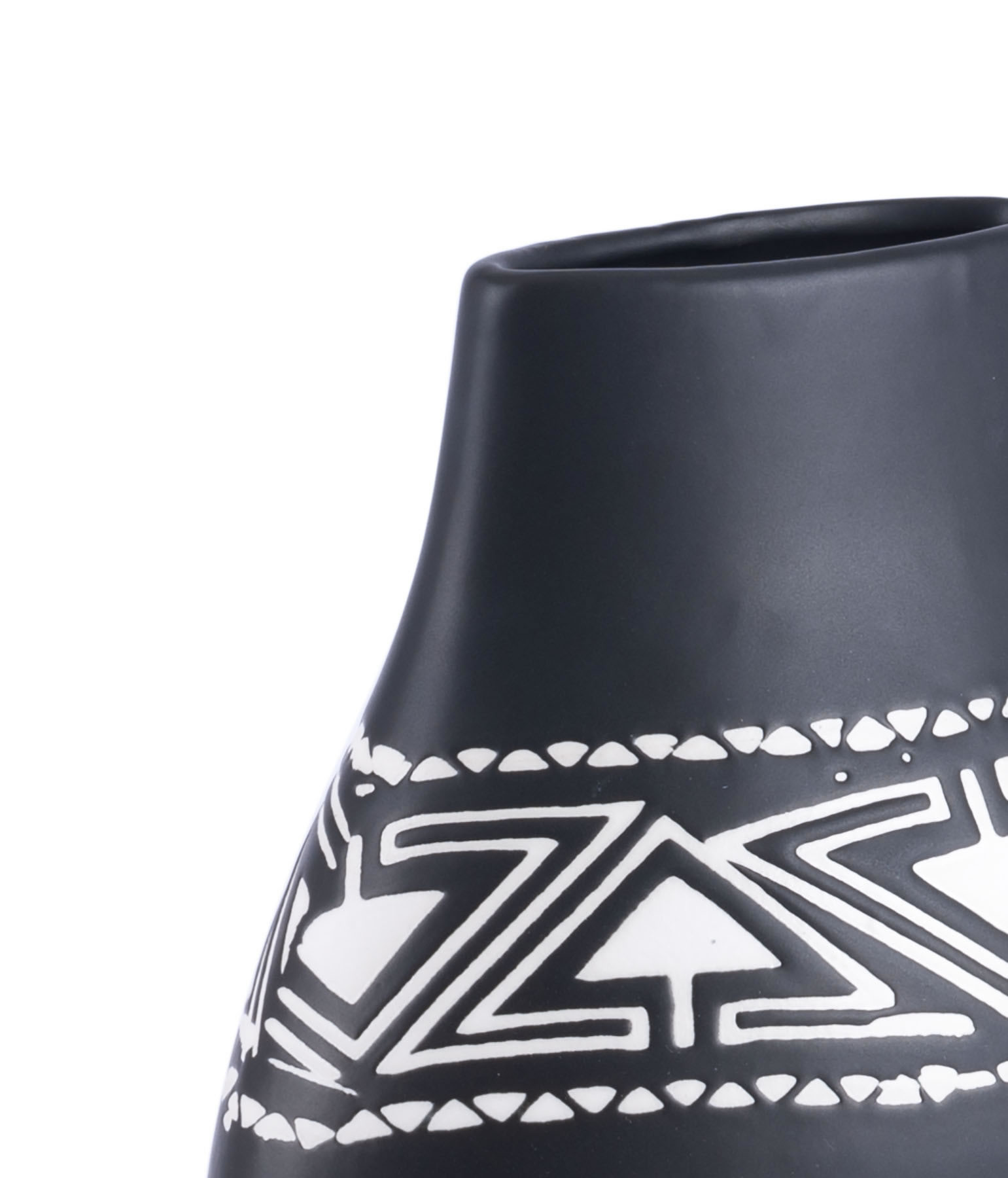 7.5" x 4.1" x 9.3" Black & White, Ceramic, Small Vase