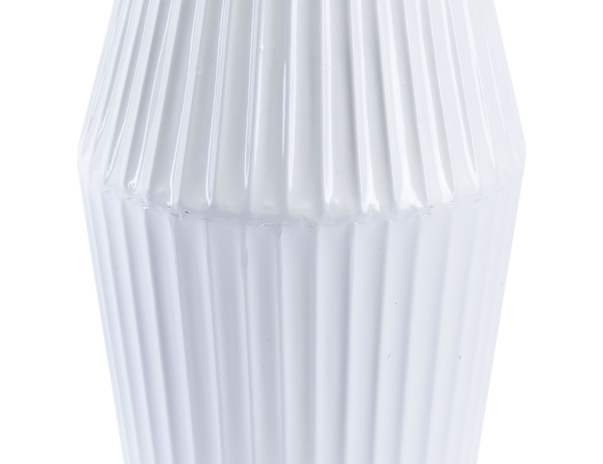 6.5" x 6.5" x 13.6" White, Steel, Small Vase