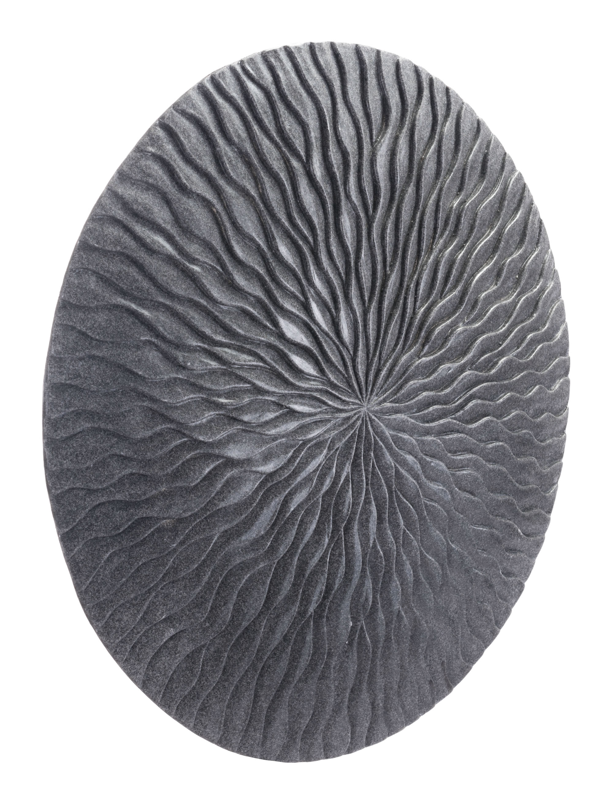23.3" x 23.3" x 2.8" Dark Gray, Sandstone, Round Wave Large Plaque