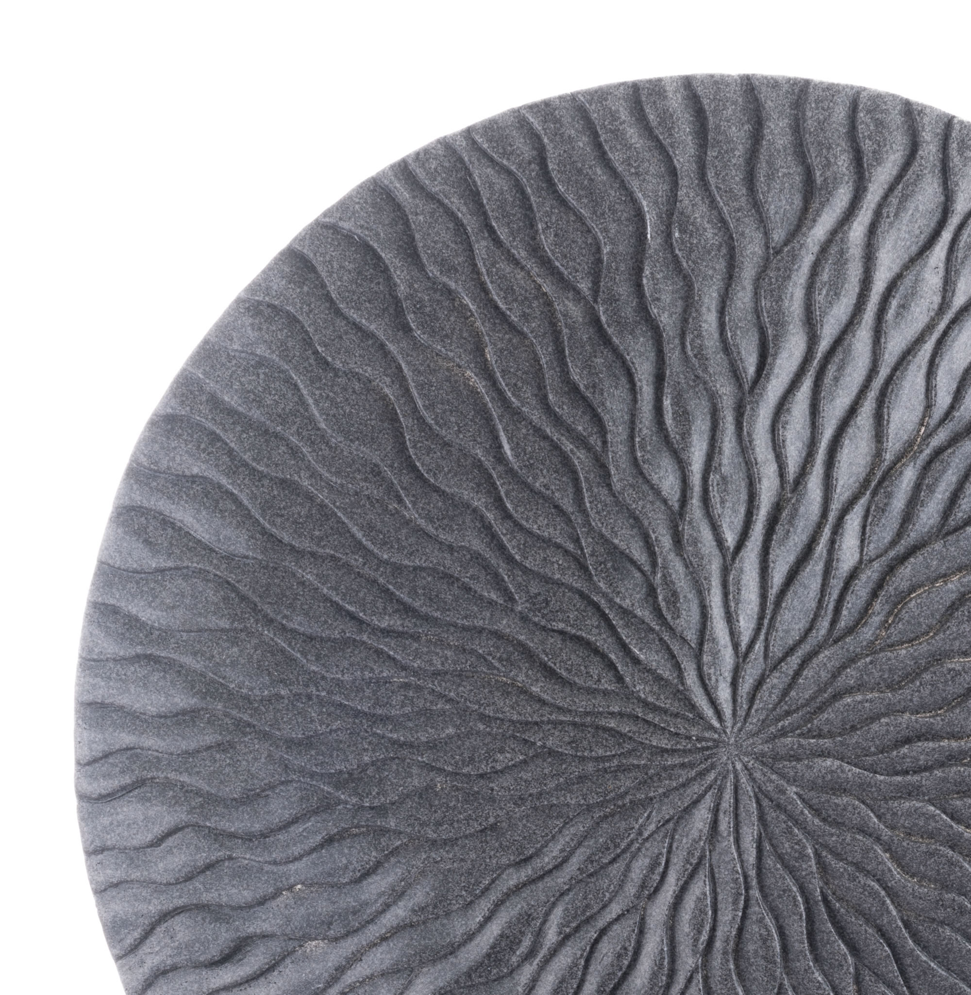 23.3" x 23.3" x 2.8" Dark Gray, Sandstone, Round Wave Large Plaque