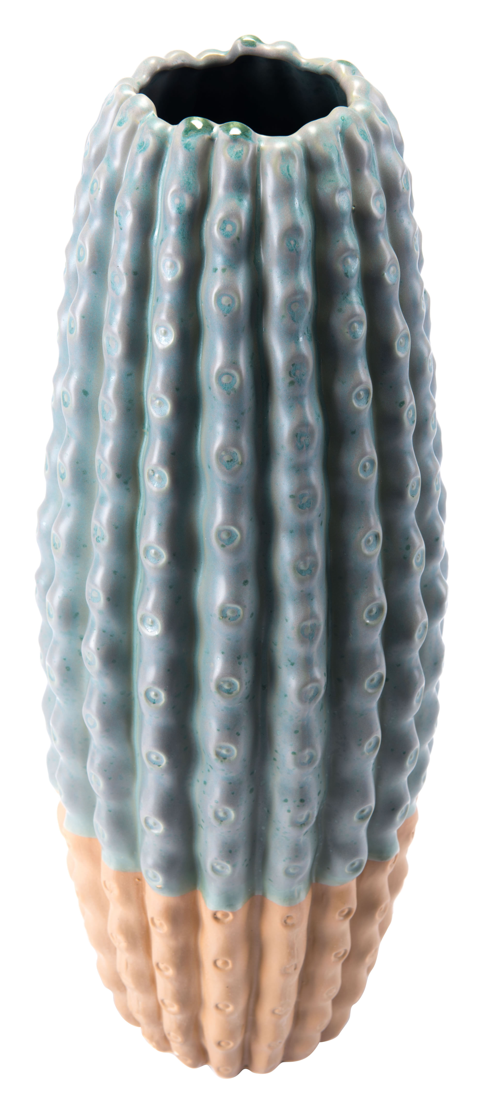 8.3" x 8.3" x 21.3" Green Ceramic Large Vase