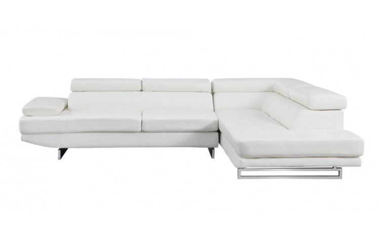 White Leather L Shaped Two Piece Corner Sectional-366200-1