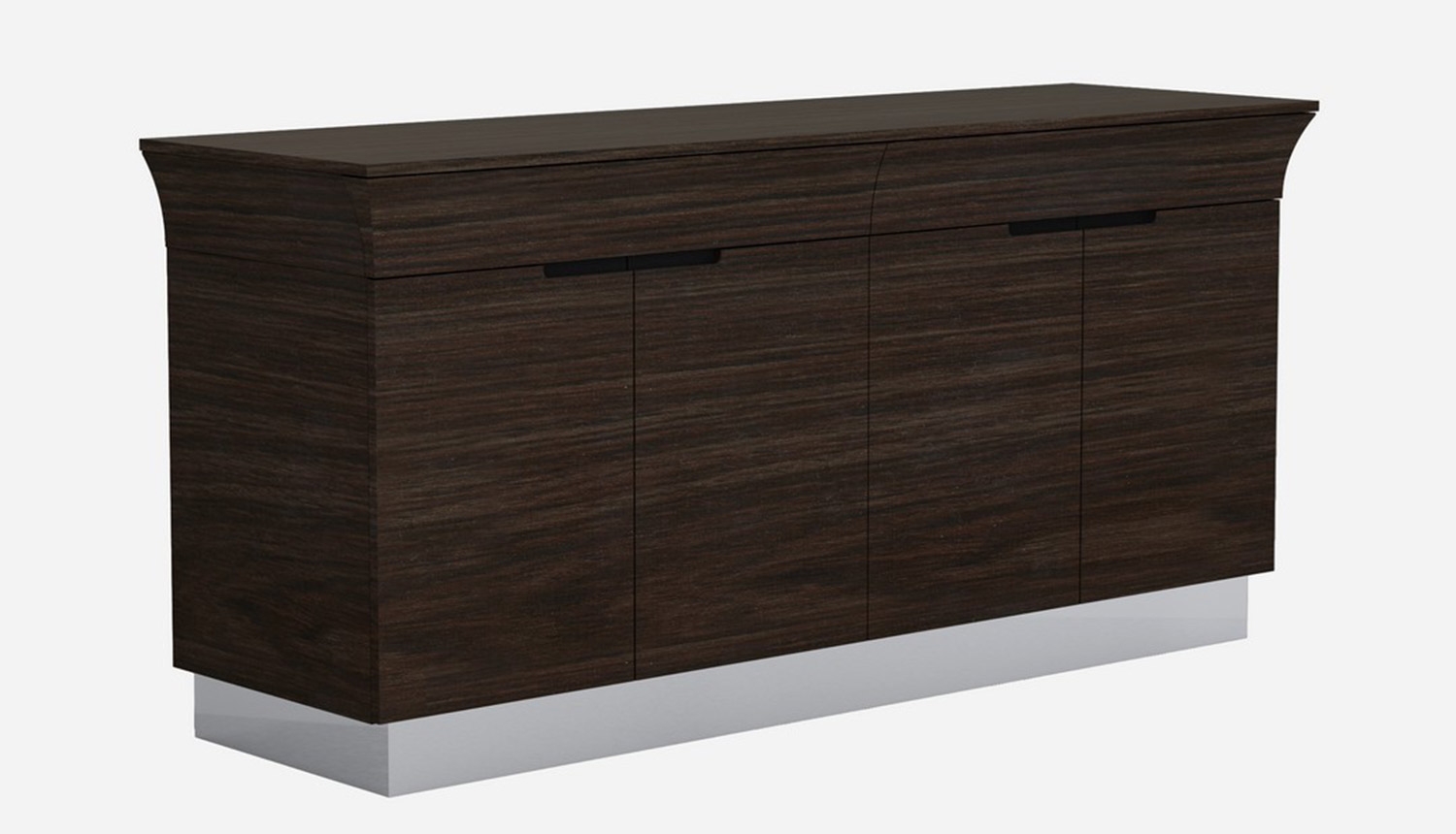 70" Dark Brown Two Drawer Buffet Table with Four Doors-366213-1