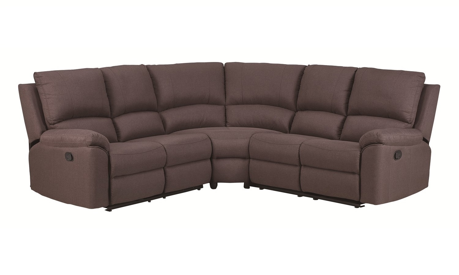 Brown Polyester Blend Reclining U Shaped Three Piece Corner Sectional-366240-1