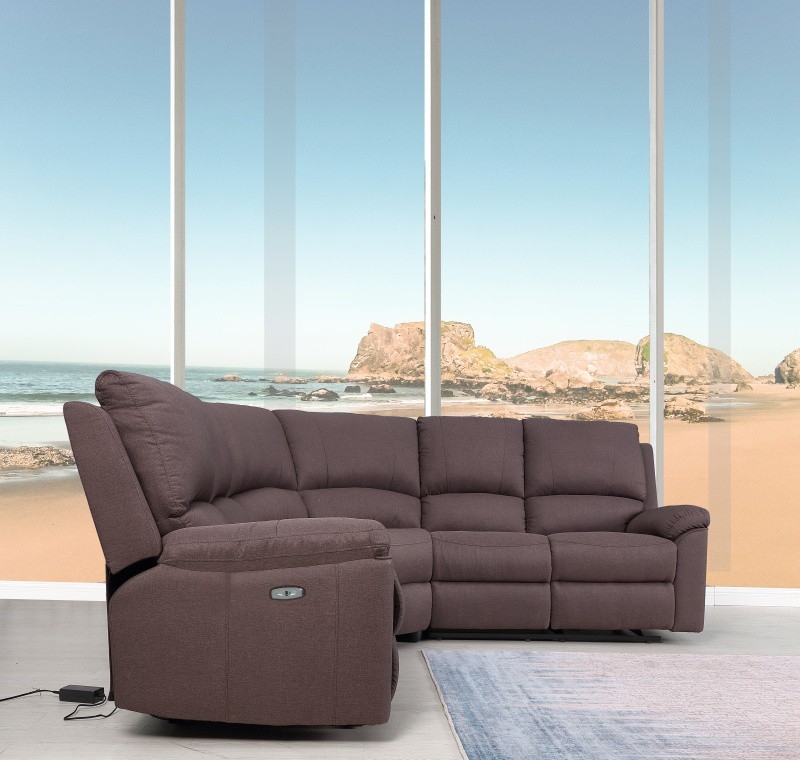 80" X 80" X 39" Brown Power Reclining Sectional