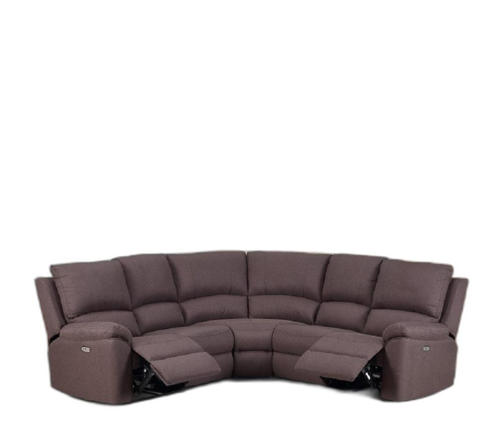 Brown Polyester Blend Power Reclining U Shaped Three Piece Corner Sectional-366241-1