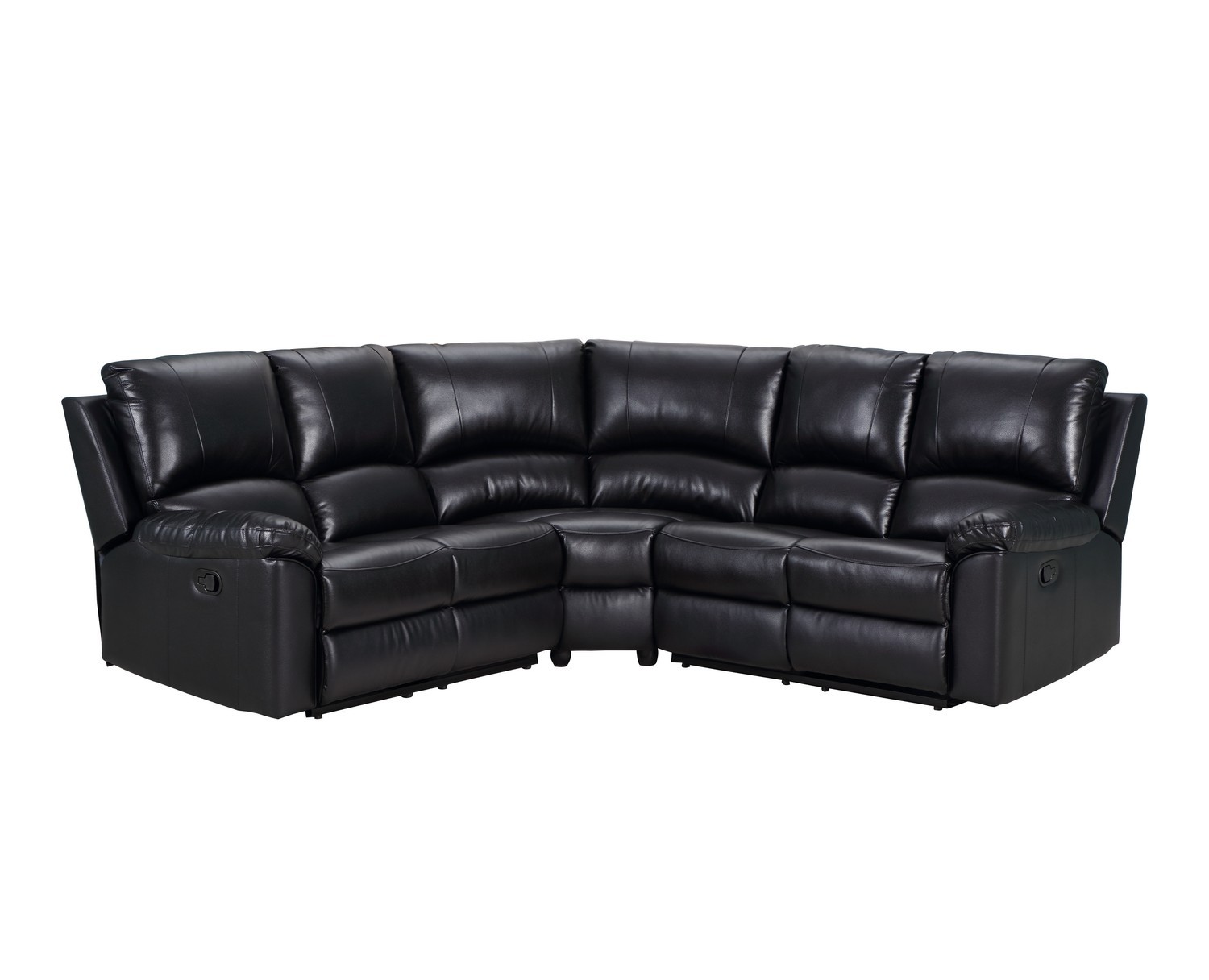 Black Polyester Blend Reclining U Shaped Three Piece Corner Sectional-366242-1