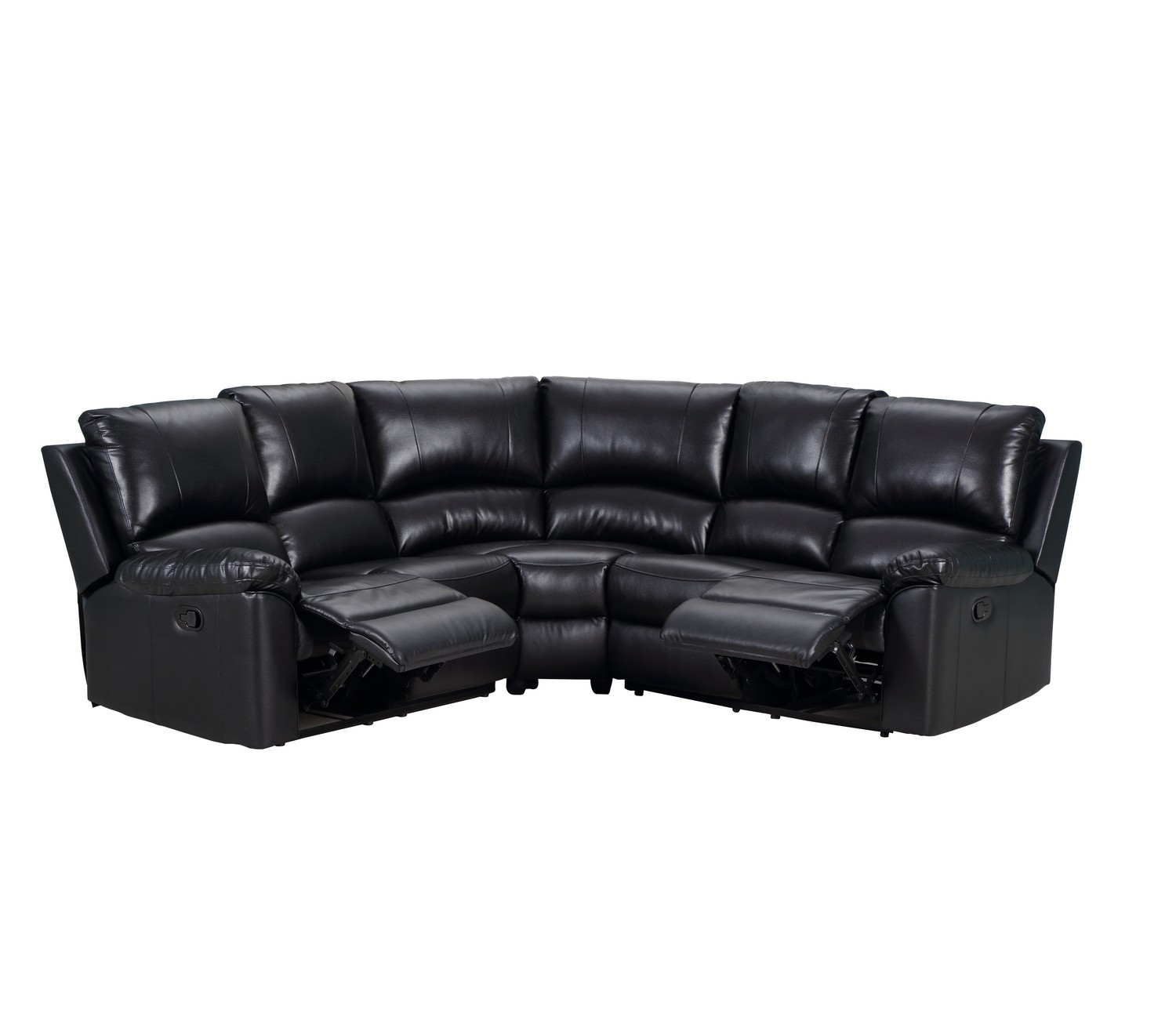 Black Polyester Blend Power Reclining U Shaped Three Piece Corner Sectional-366243-1