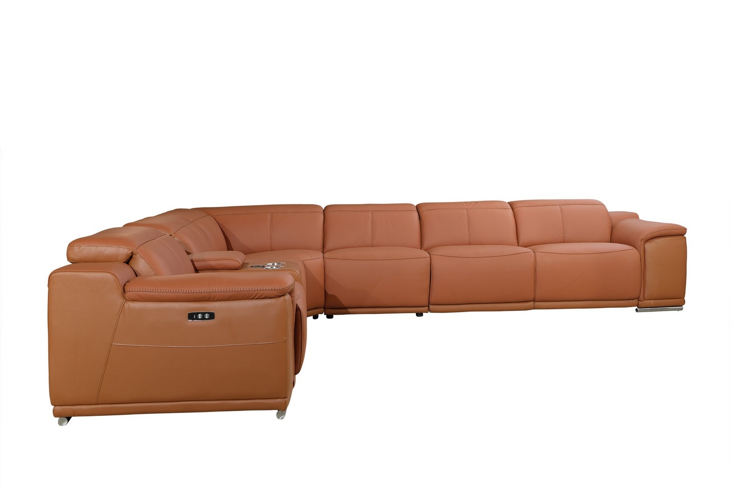 241" X 280" X 220.2" Camel Power Reclining 7PC Sectional