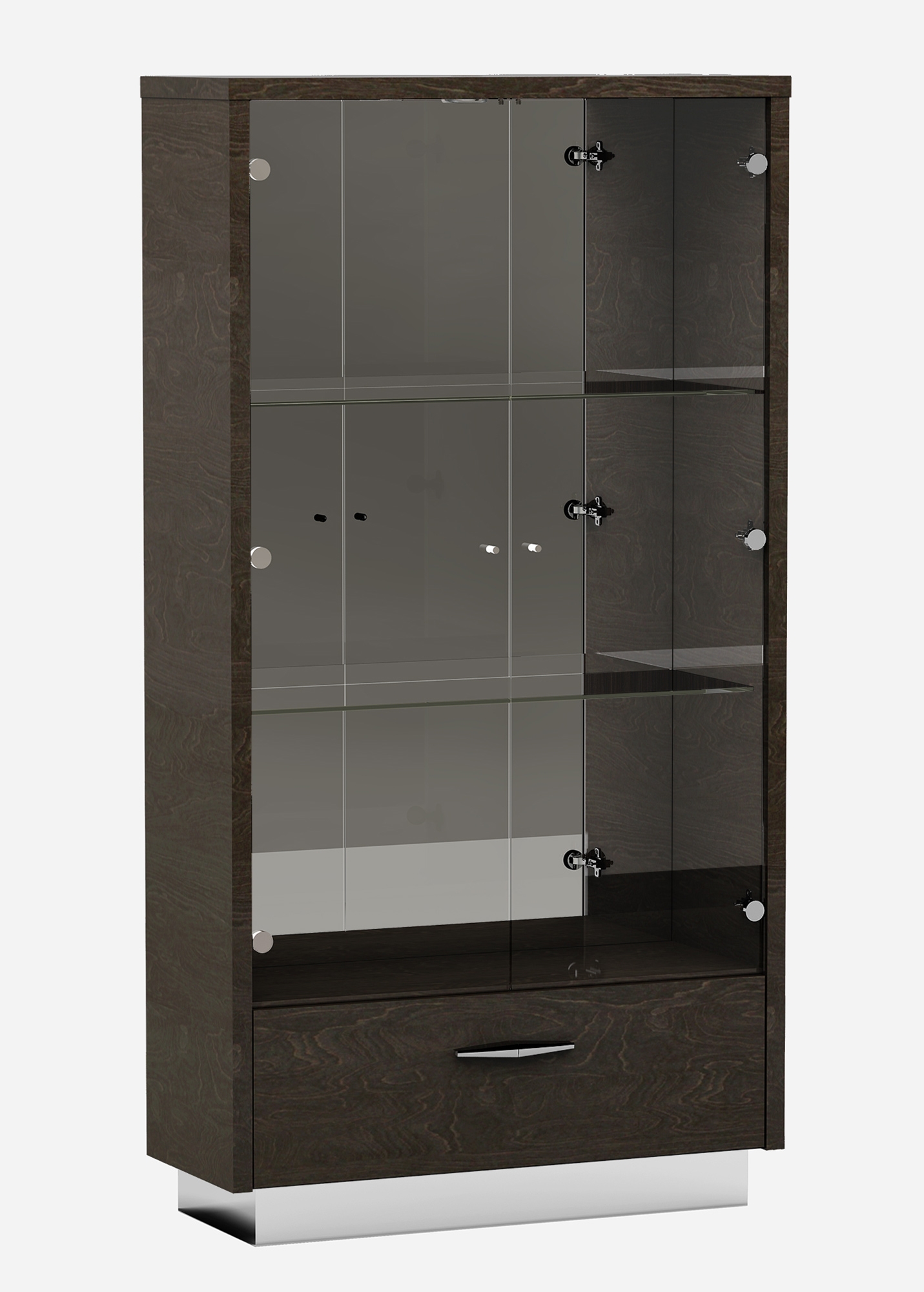 41" Silver and Gray Brown Accent Cabinet With One Drawer-366366-1