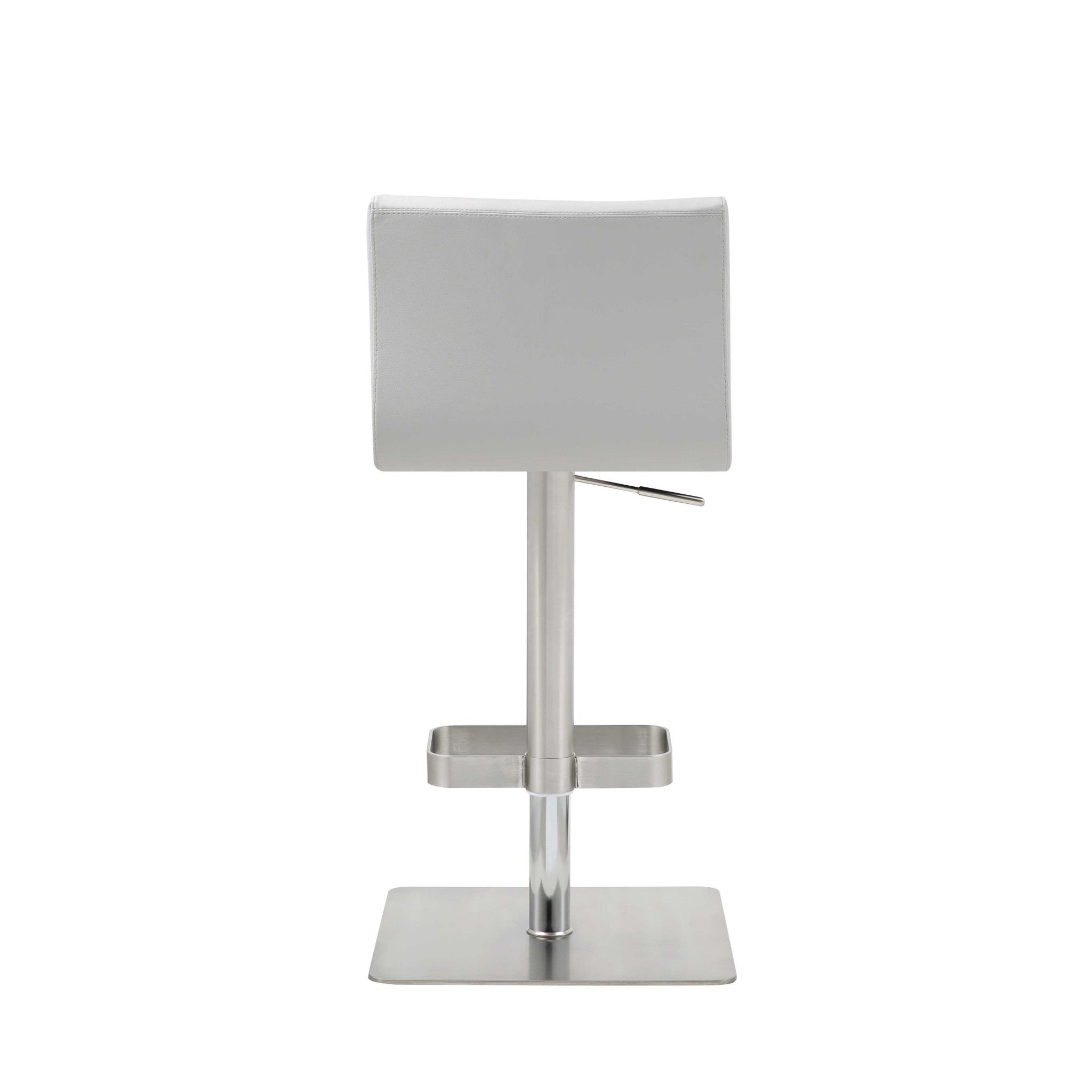 16.5" X 20" X 32-42" White Stainless Steel Bar Stool