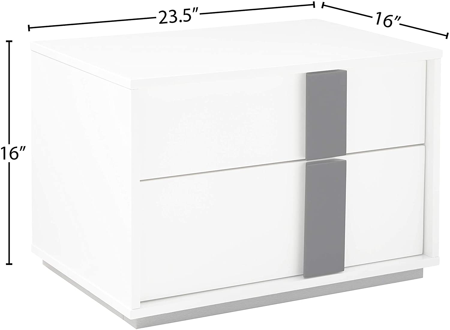 24" X 16" X 16" White Nightstand