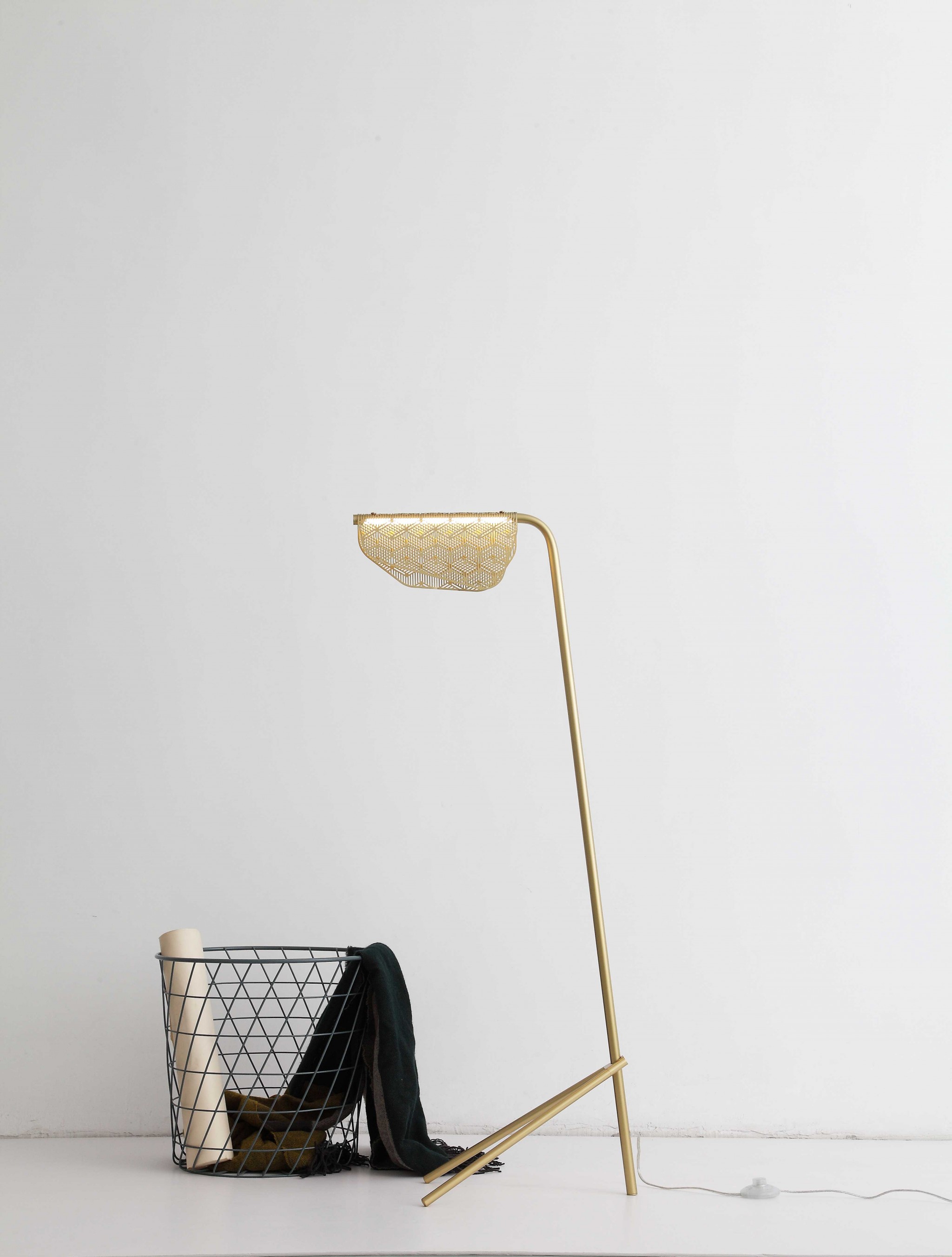 48" Gold Contemporary Geo Floor Lamp