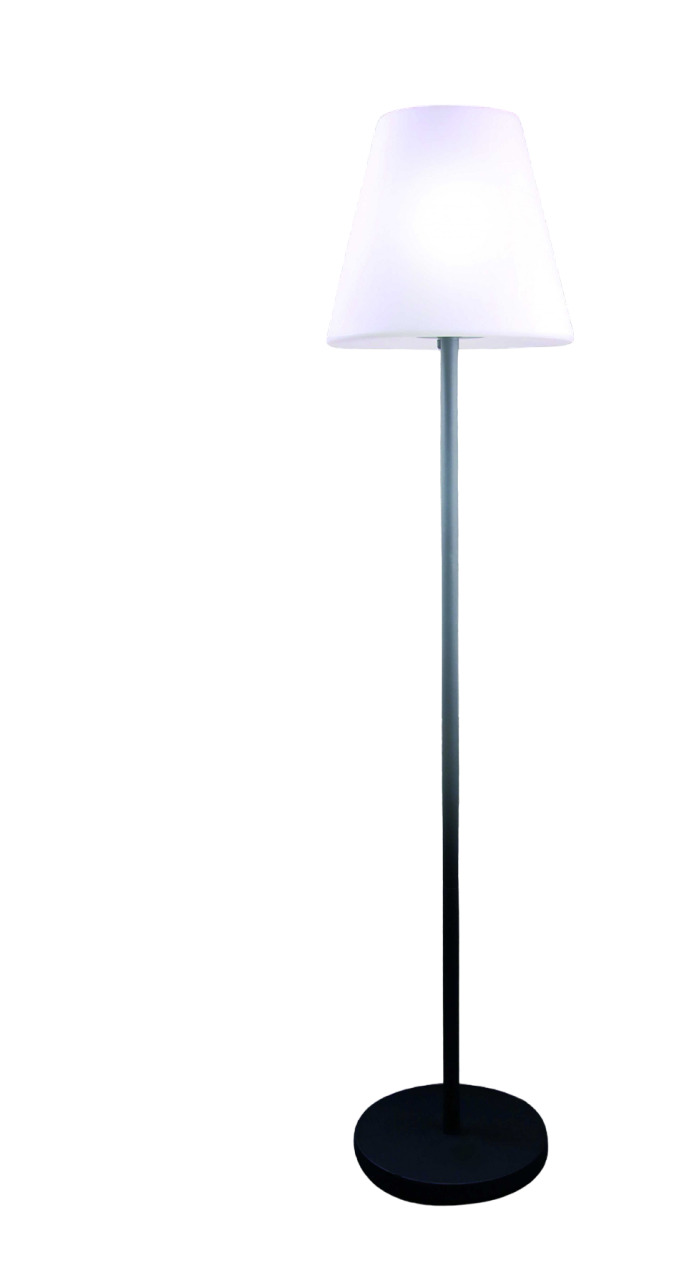 60" Traditional And Trendy Black Metal Floor Lamp With White Shade