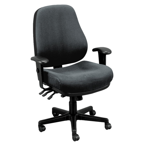 Charcoal and Black Adjustable Swivel Fabric Rolling Office Chair-372330-1