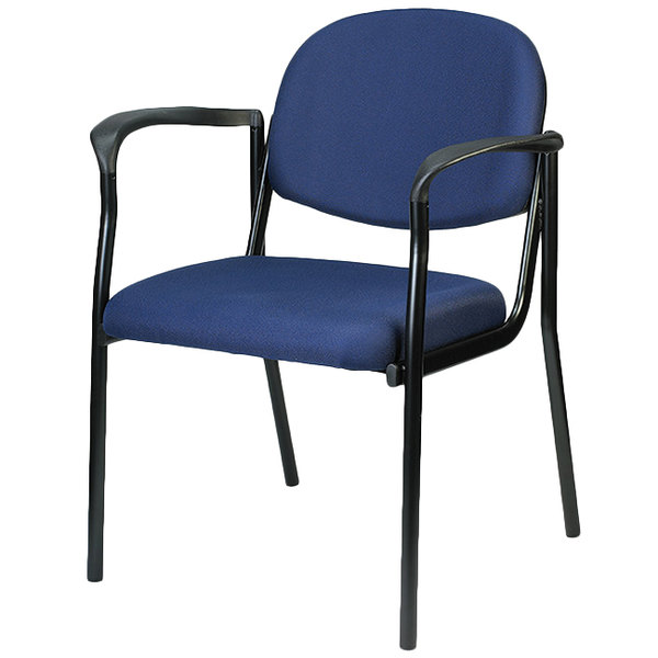 Set of Two Navy Blue and Black Fabric Office Chair-372338-1