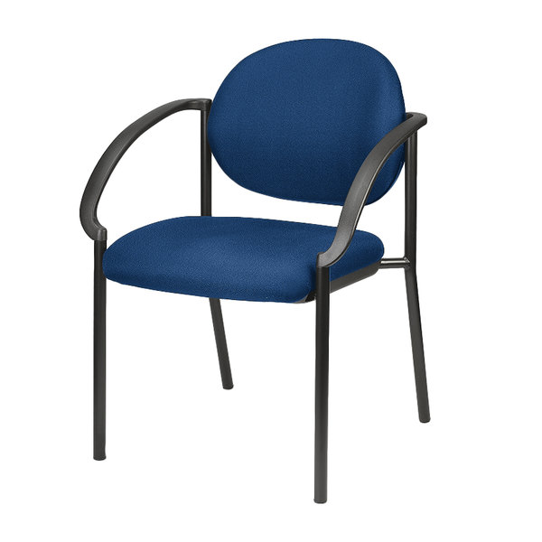 Set of Two Navy Blue and Black Fabric Office Chair-372342-1