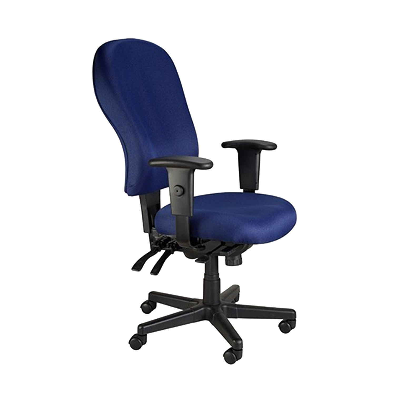 Navy Blue and Black Adjustable Swivel Fabric Rolling Office Chair-372354-1