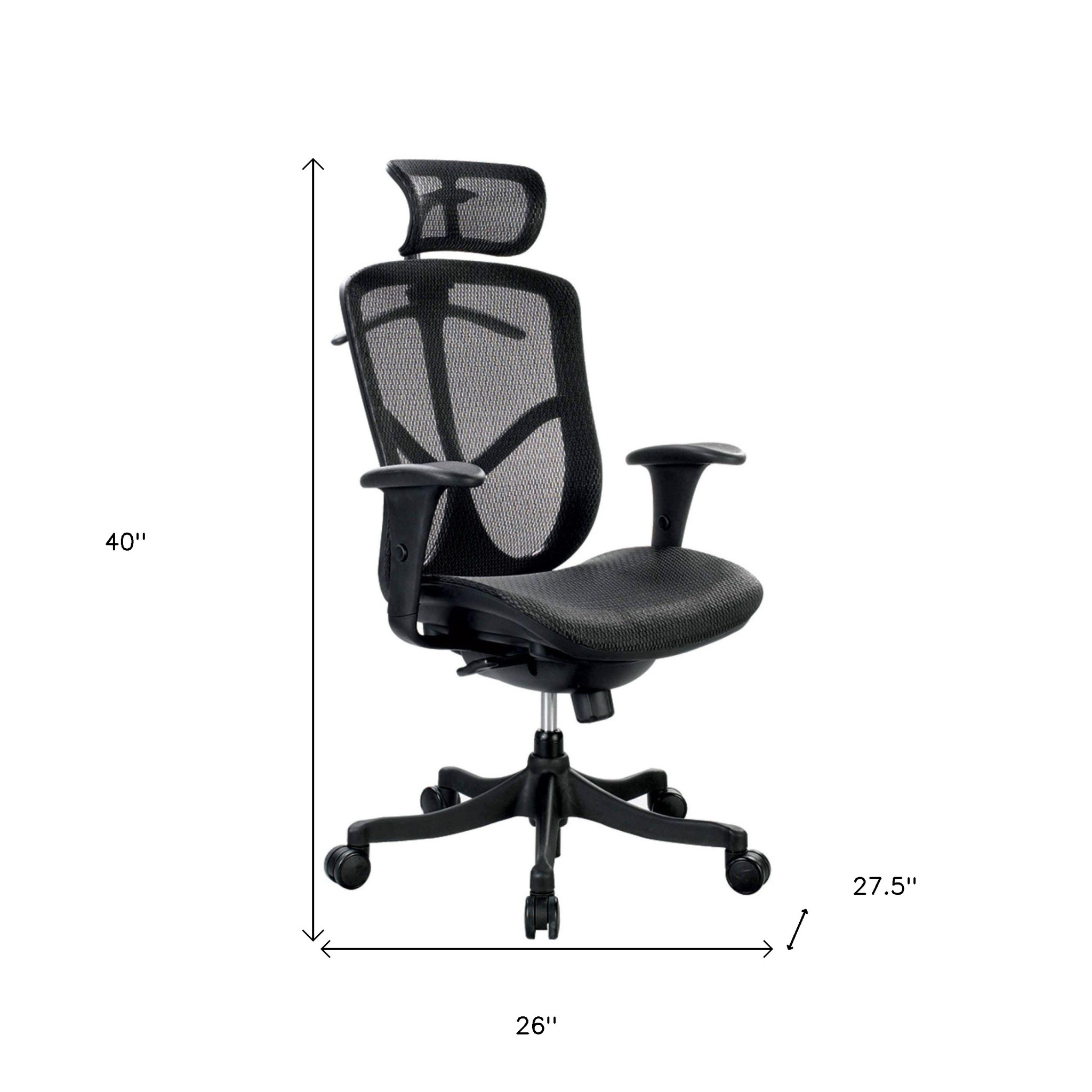 Black Mesh Seat Swivel Adjustable Executive Chair Mesh Back Plastic Frame