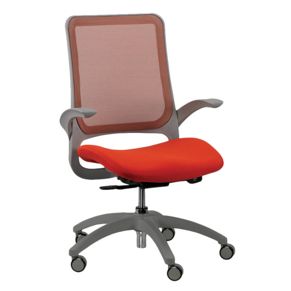 Orange and Gray Adjustable Swivel Mesh Rolling Office Chair-372407-1