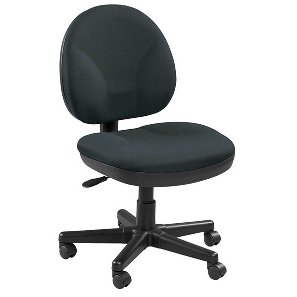 Ebony and Black Adjustable Swivel Fabric Rolling Office Chair-372431-1
