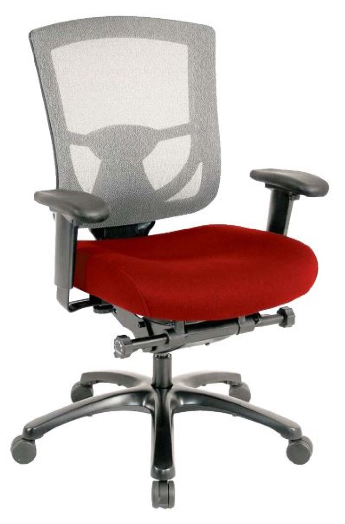 Red and Black Adjustable Swivel Mesh Rolling Office Chair-372462-1