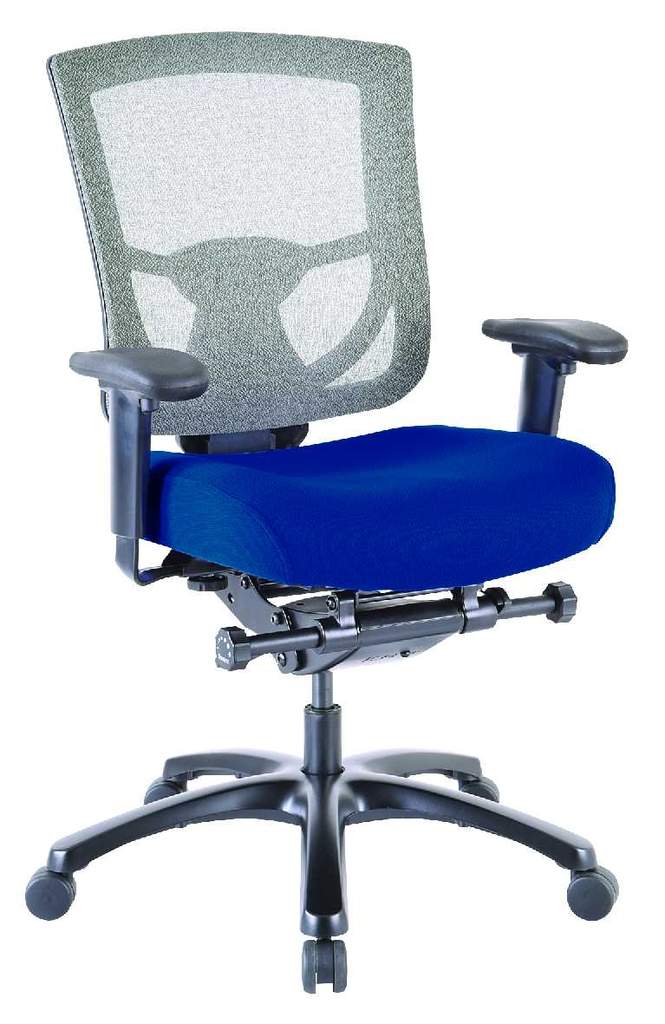 Blue and Black Adjustable Swivel Mesh Rolling Office Chair-372463-1