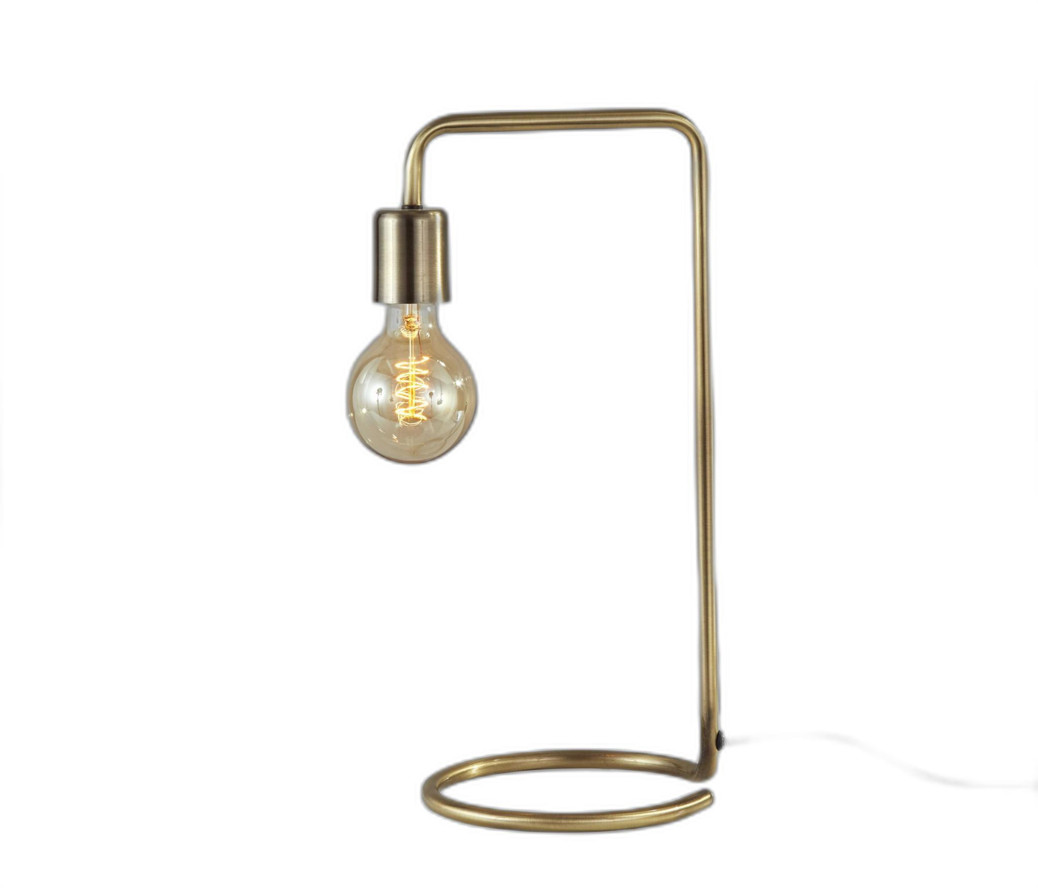 Industrial Antique Brass Finish Metal Desk Lamp With Vintage Edison Bulb-372505-1