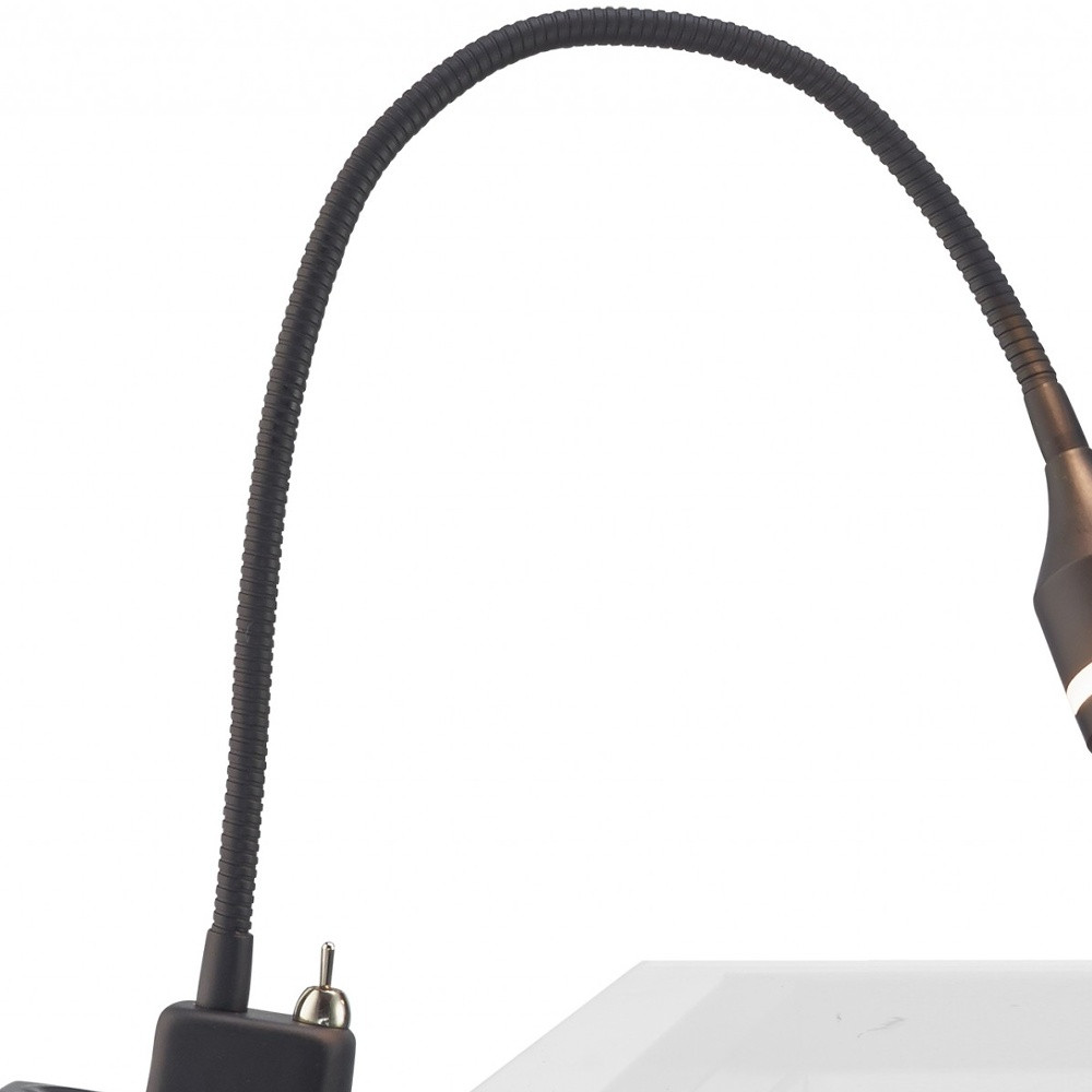 15" Black Metal Adjustable Clip On LED Table Lamp-372541-1