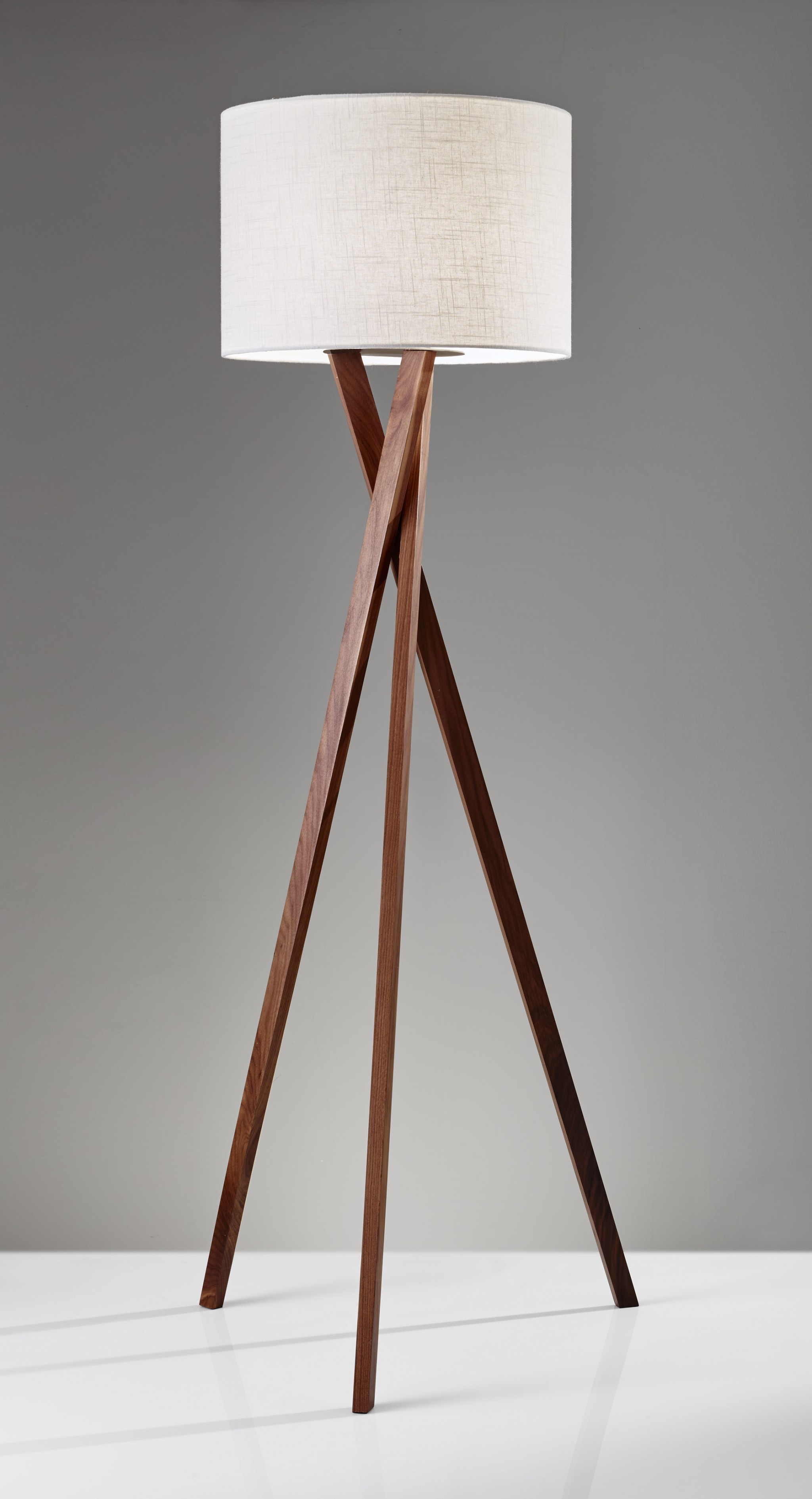 20" X 20" X 63" Walnut Wood Floor Lamp