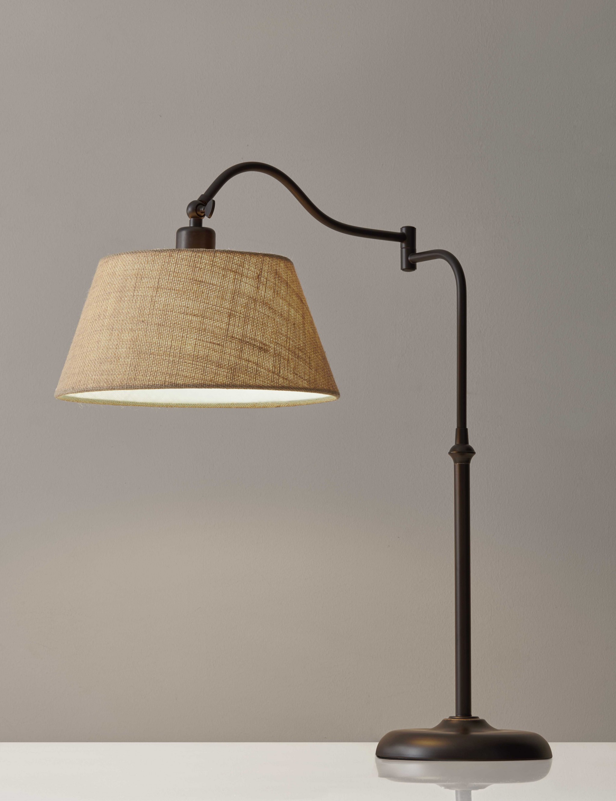 12.5" X 23" X 27" Bronze Metal Table Lamp