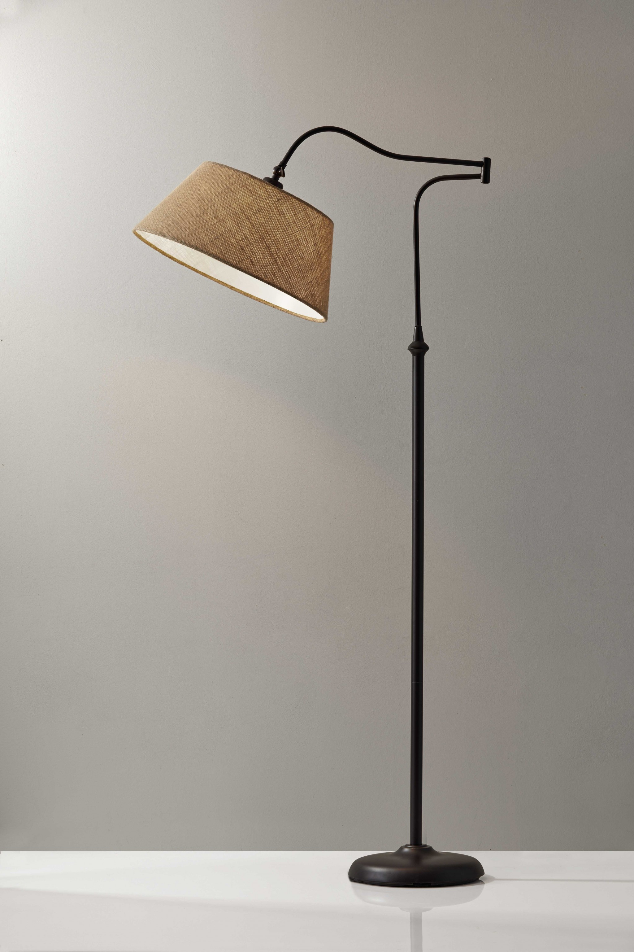 17" X 29" X 61" Bronze Metal Floor Lamp