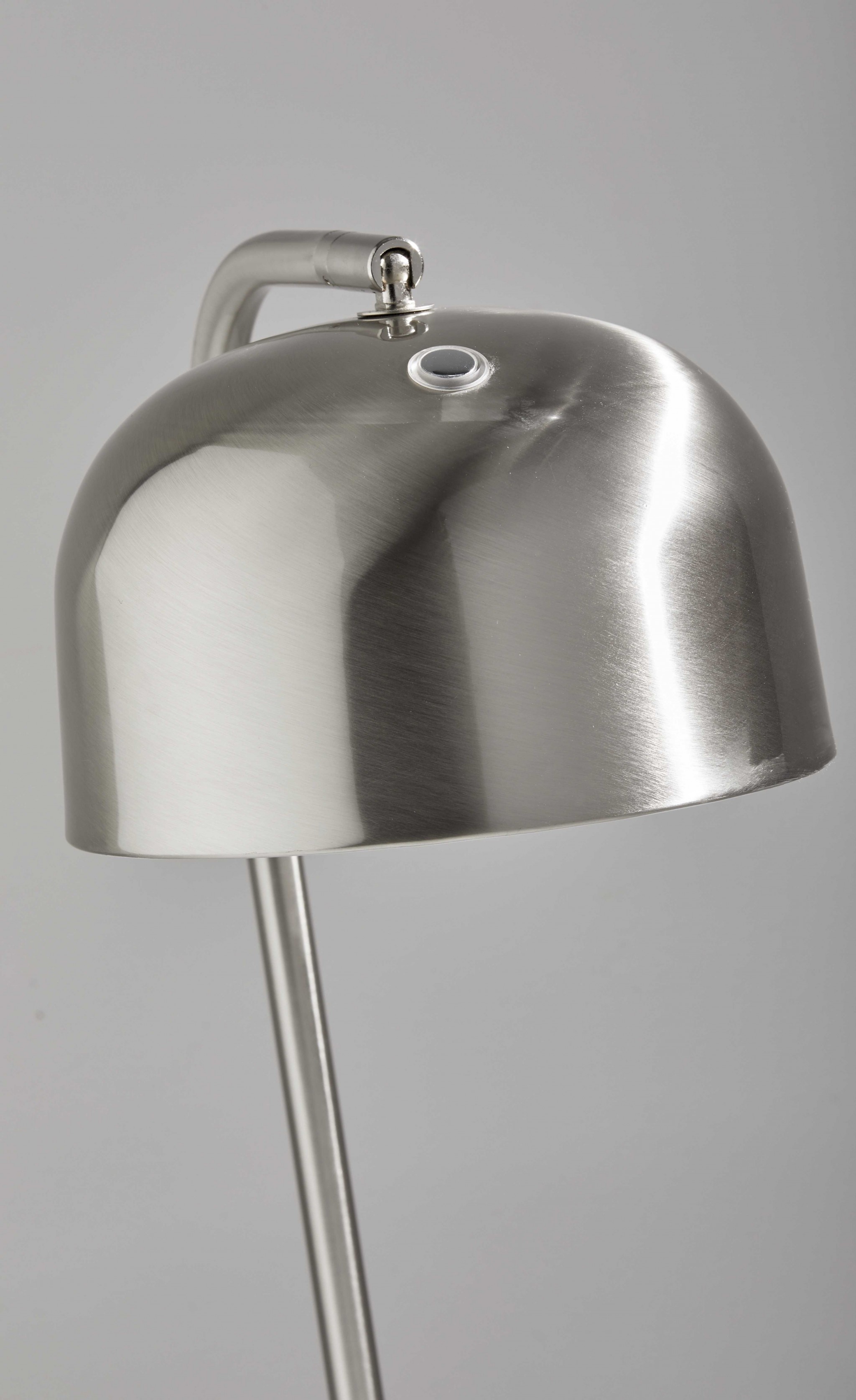 7.25" X 14" X 22.5" Brushed Steel Metal Desk Lamp