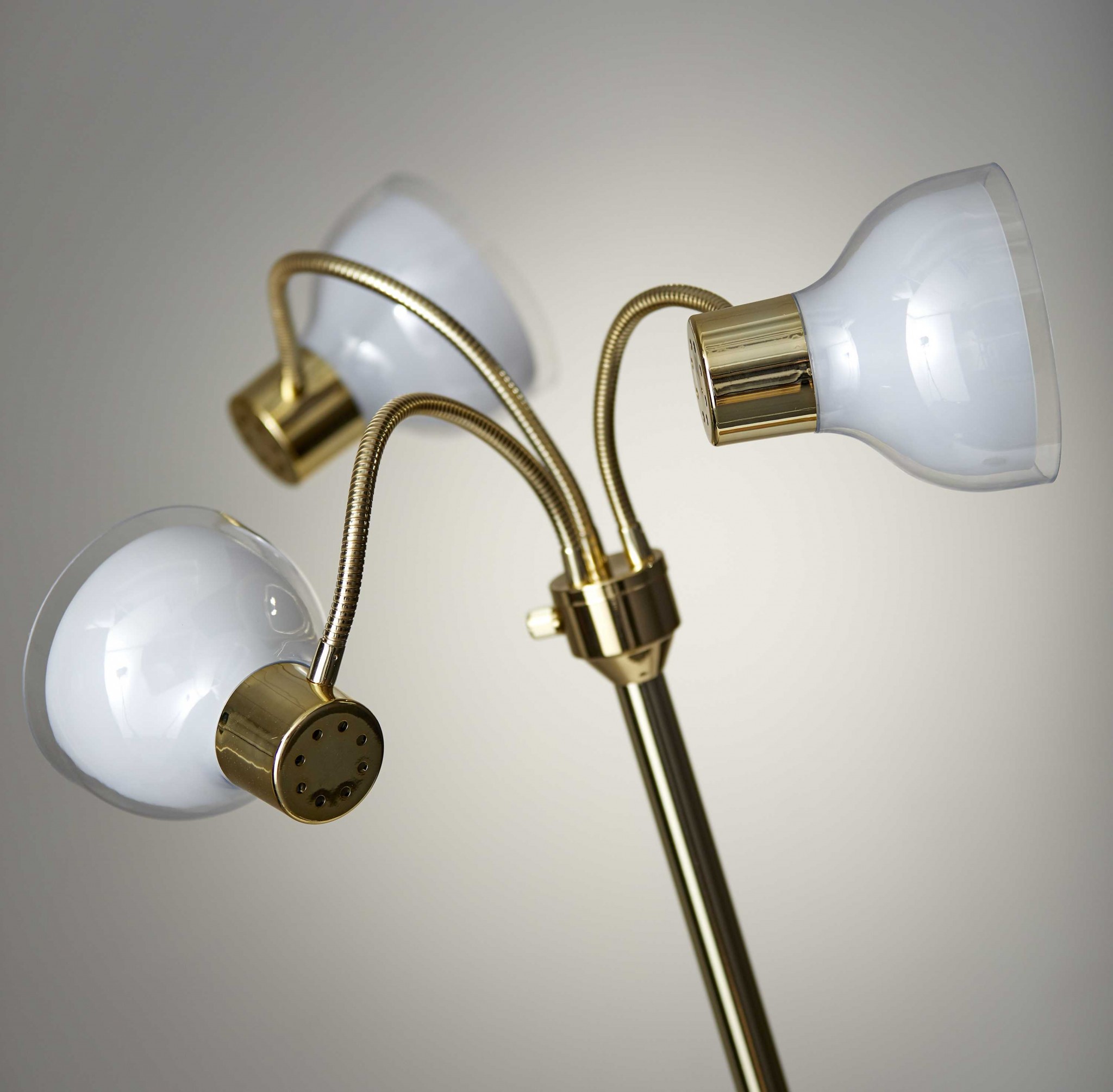 30" X 30" X 69" Gold Metal 3-Arm Floor Lamp