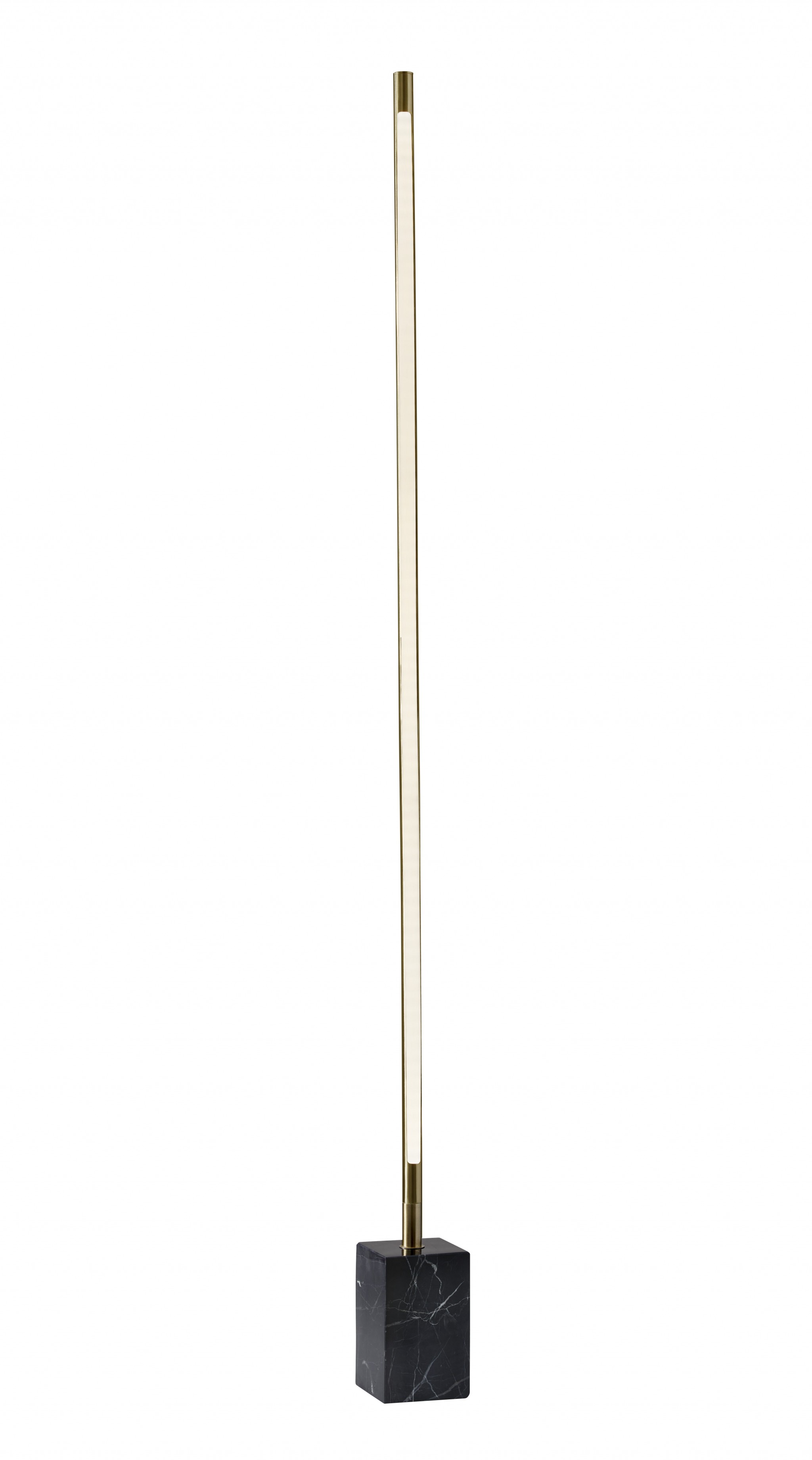 Minimalist Ambient Glow Led Floor Lamp With Dimmer In Antique Brass And Black Marble-372616-1